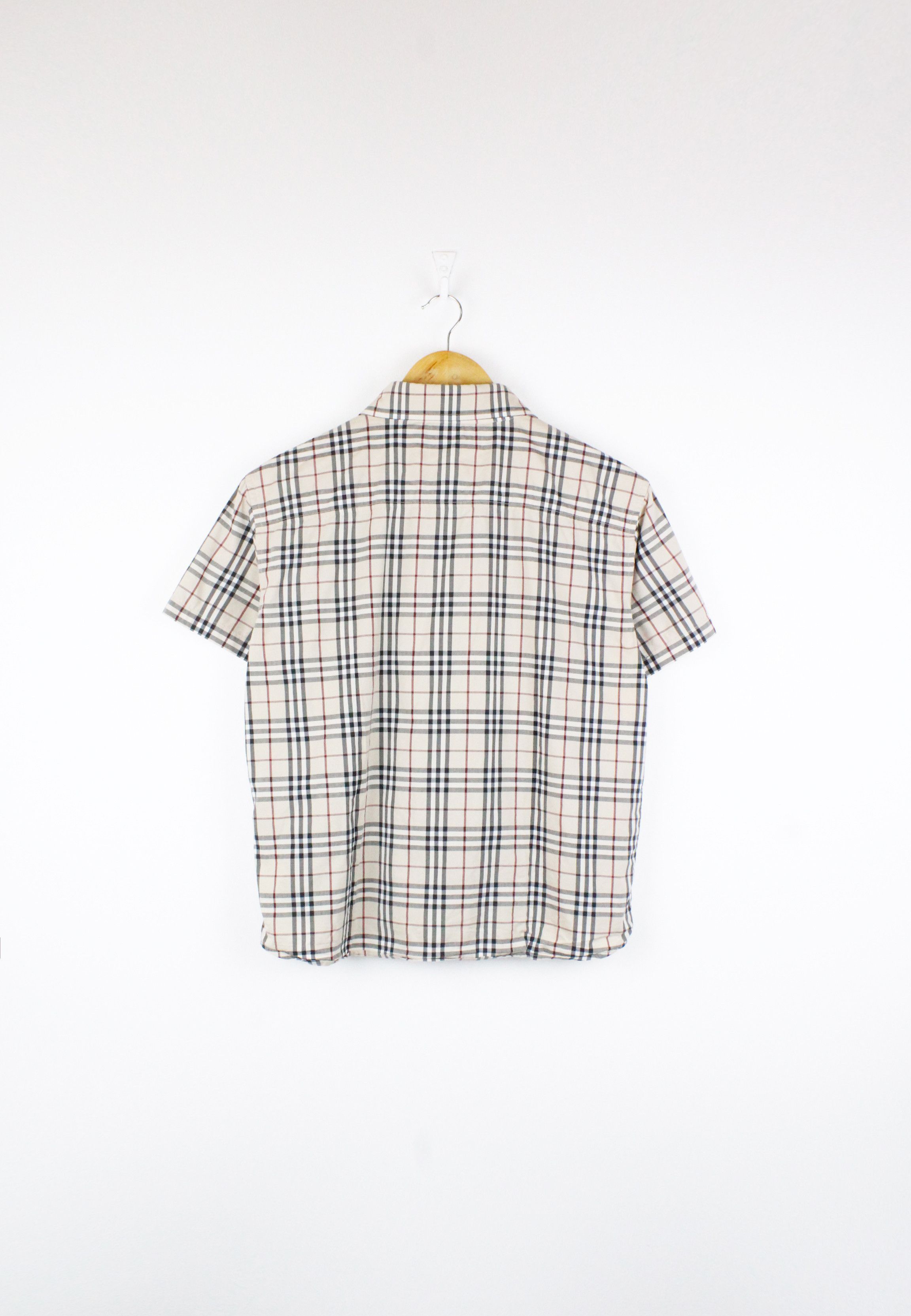 Burberry × Vintage Womens Burberry Logo Beige Nova Check Short Sleeve Shirt Size XL / US 12-14 / IT 48-50 - 5 Thumbnail