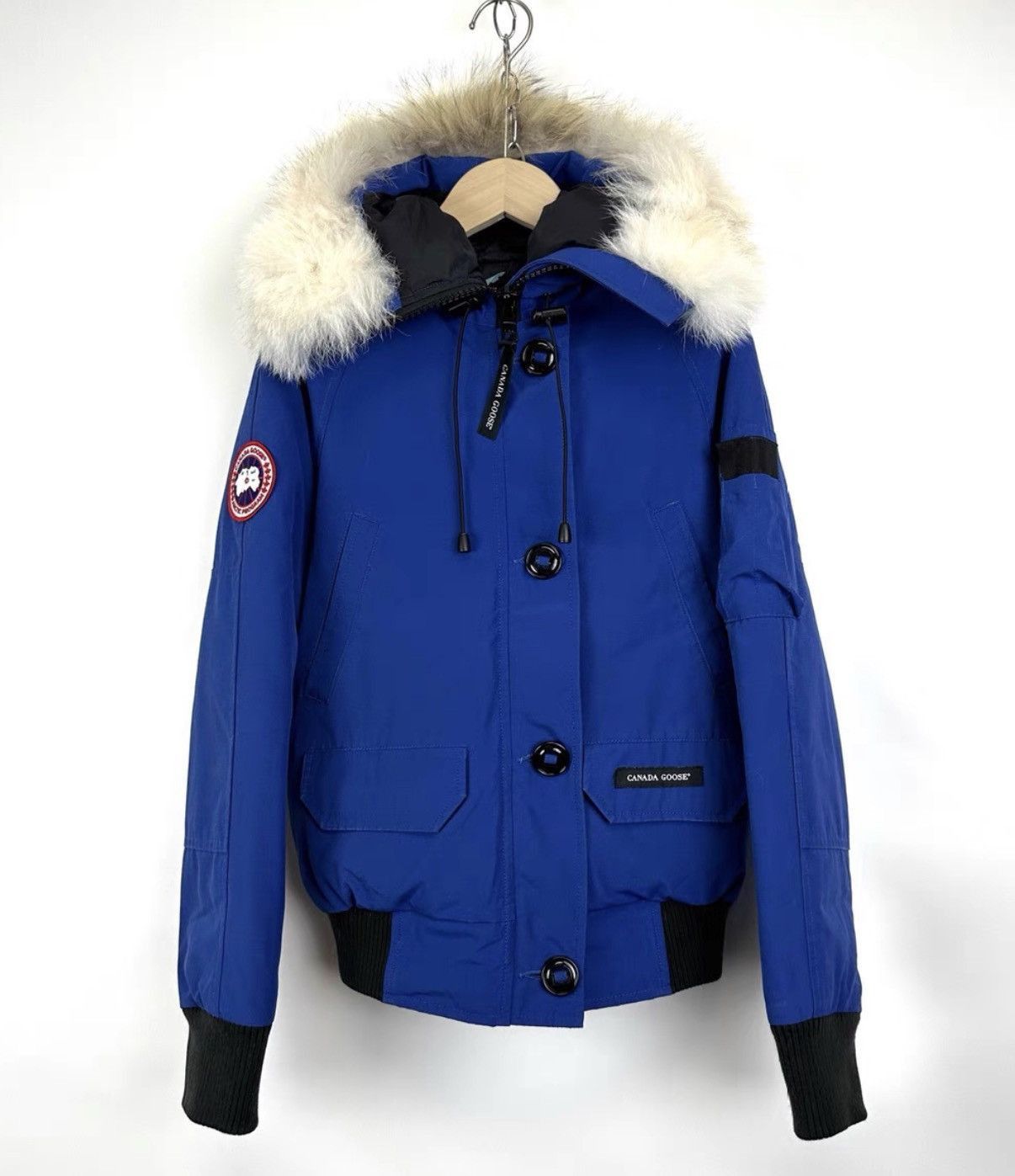 Canada Goose Blue Winter Jacket with Fur Hood, XXS Size US XXS / EU 40 - 1 Thumbnail