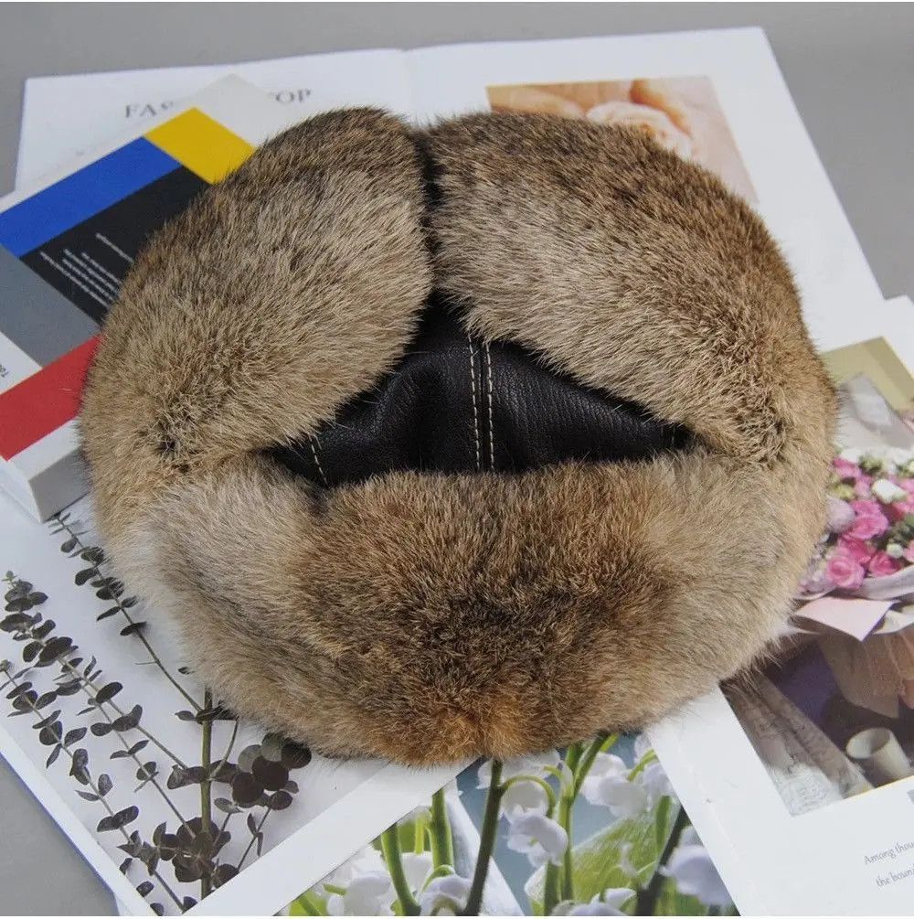 Vintage Unisex Genuine Sheepskin Real Rabbit Fur Hats Size ONE SIZE - 2 Thumbnail