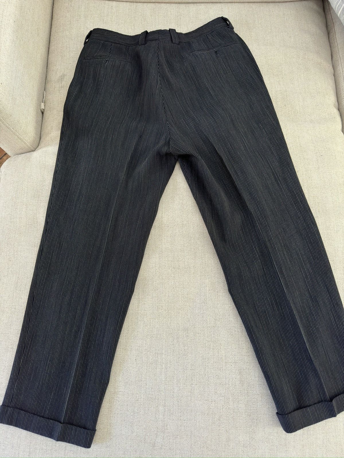 Versace VERSACE CLASSIC V2 Striped DB 6 Button Suit in Black 42R Size 44R - 20 Thumbnail