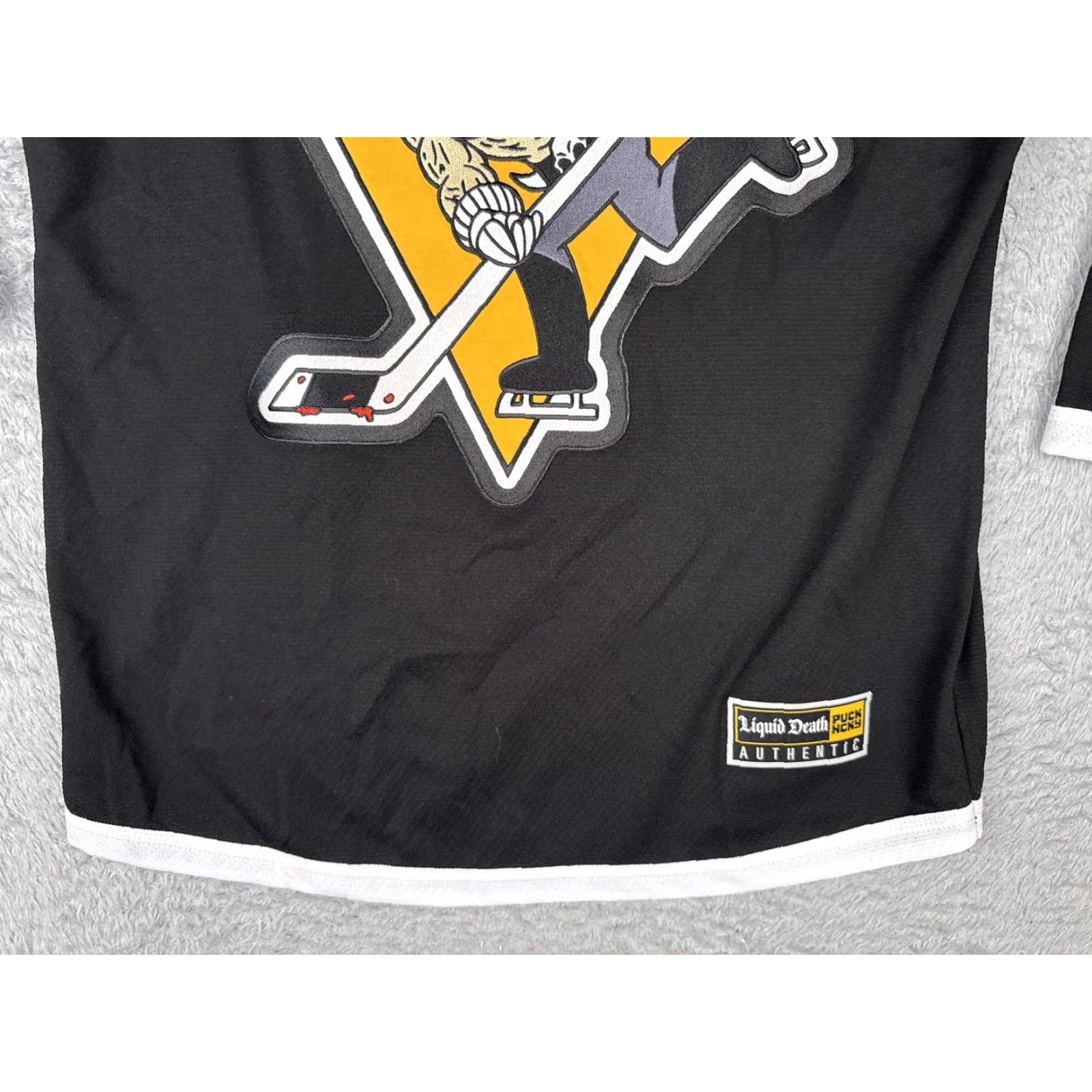 Vintage Liquid Death x Puck Hcky Hockey Jersey Mens Small Black 66 Logo Graphic Penguins Size US S / EU 44-46 / 1 - 5 Thumbnail