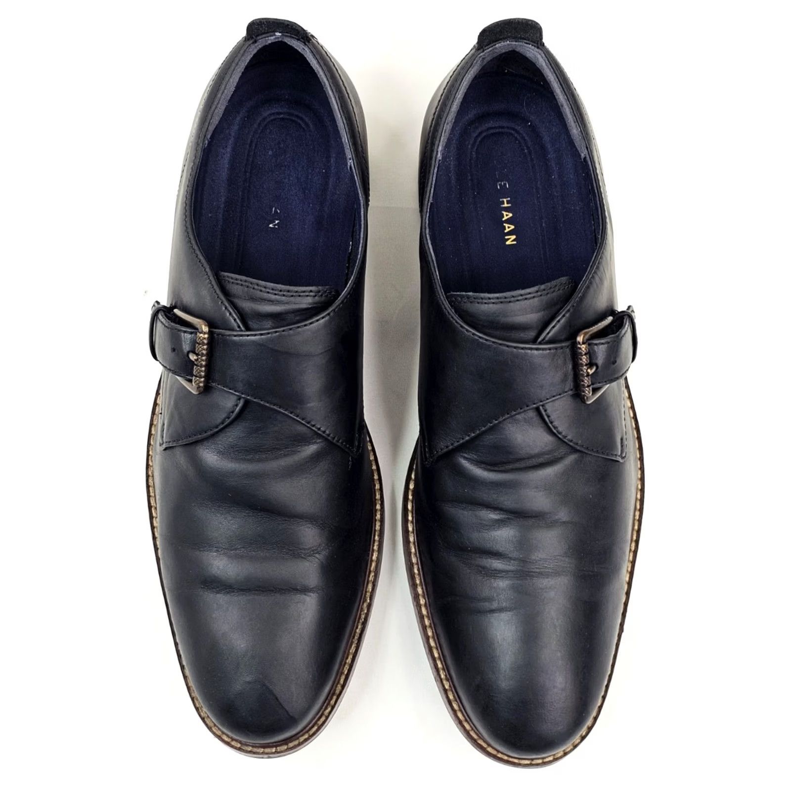 Cole Haan Cole Haan Grand OS Monk Strap Oxford Loafer Men 12 Black Leather C26115 Dress Shoe - Vintage? No Size US 12 / EU 45 - 3 Thumbnail