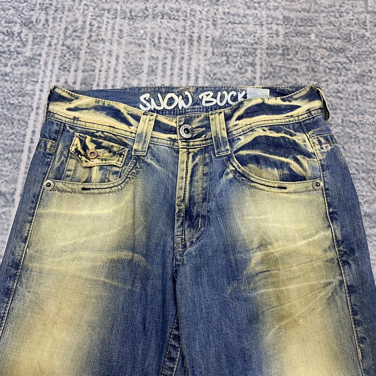 Japanese Brand Flare ☠️ Snow Buck Mud Wash Jeans Dirty Bootcut 90s Baggy Size US 32 / EU 48 - 7 Thumbnail