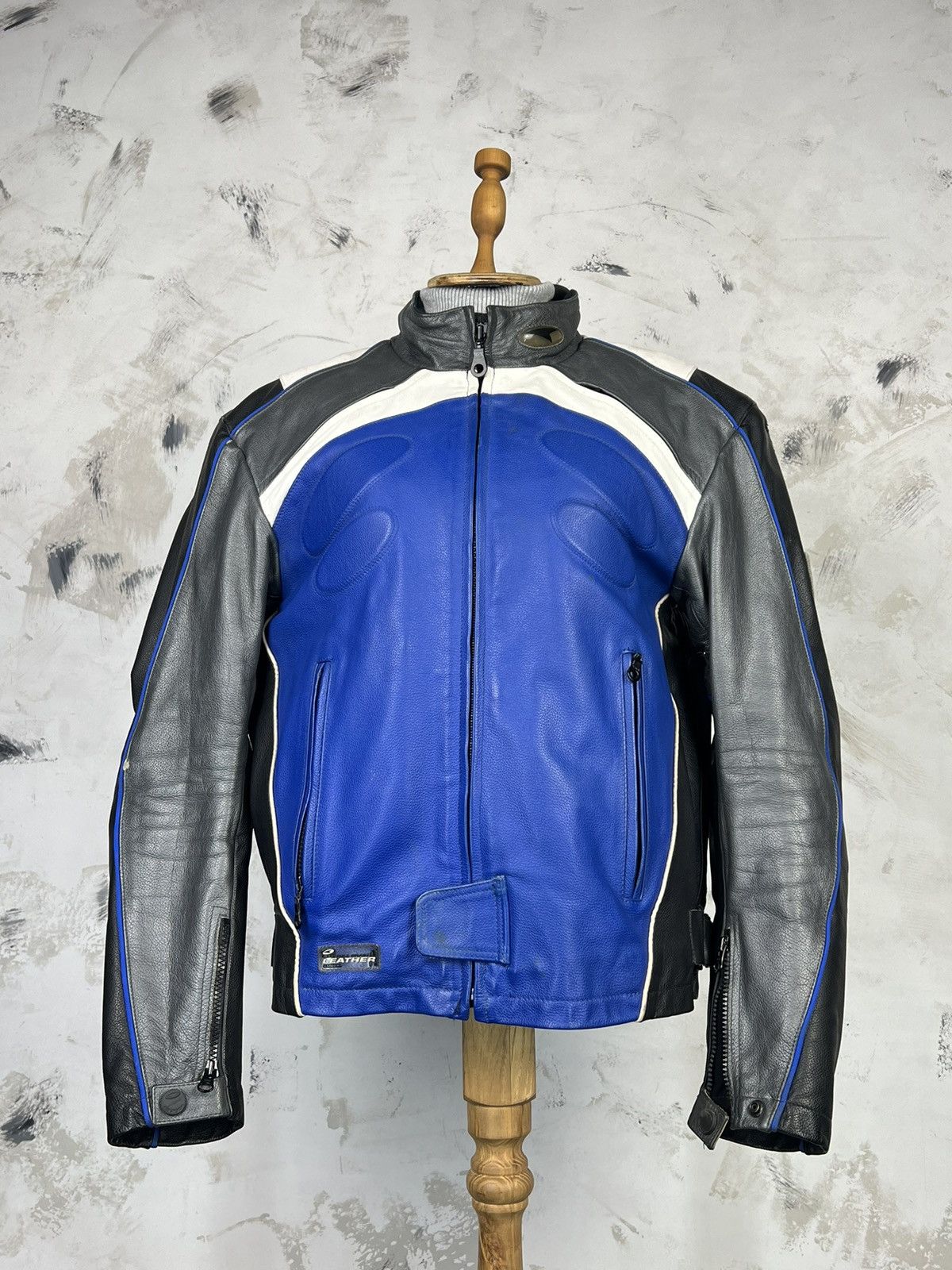 Vintage Vintage AXO Racing Leather Motorcycle Jacket Size M - L Size L / US 10 / IT 46 - 2 Thumbnail