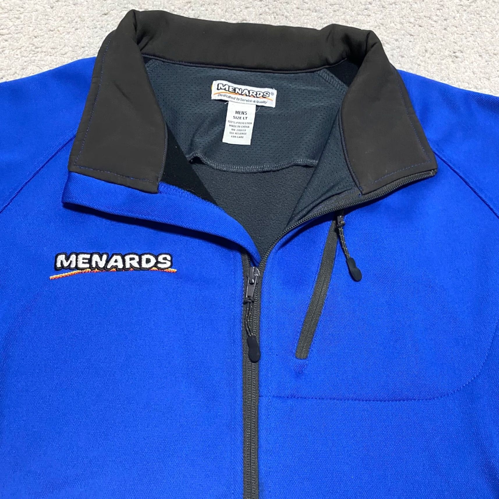 Vintage Menards Jacket Softshell LT Blue Full Zip Mens Big & Tall Size US L / EU 52-54 / 3 - 5 Thumbnail