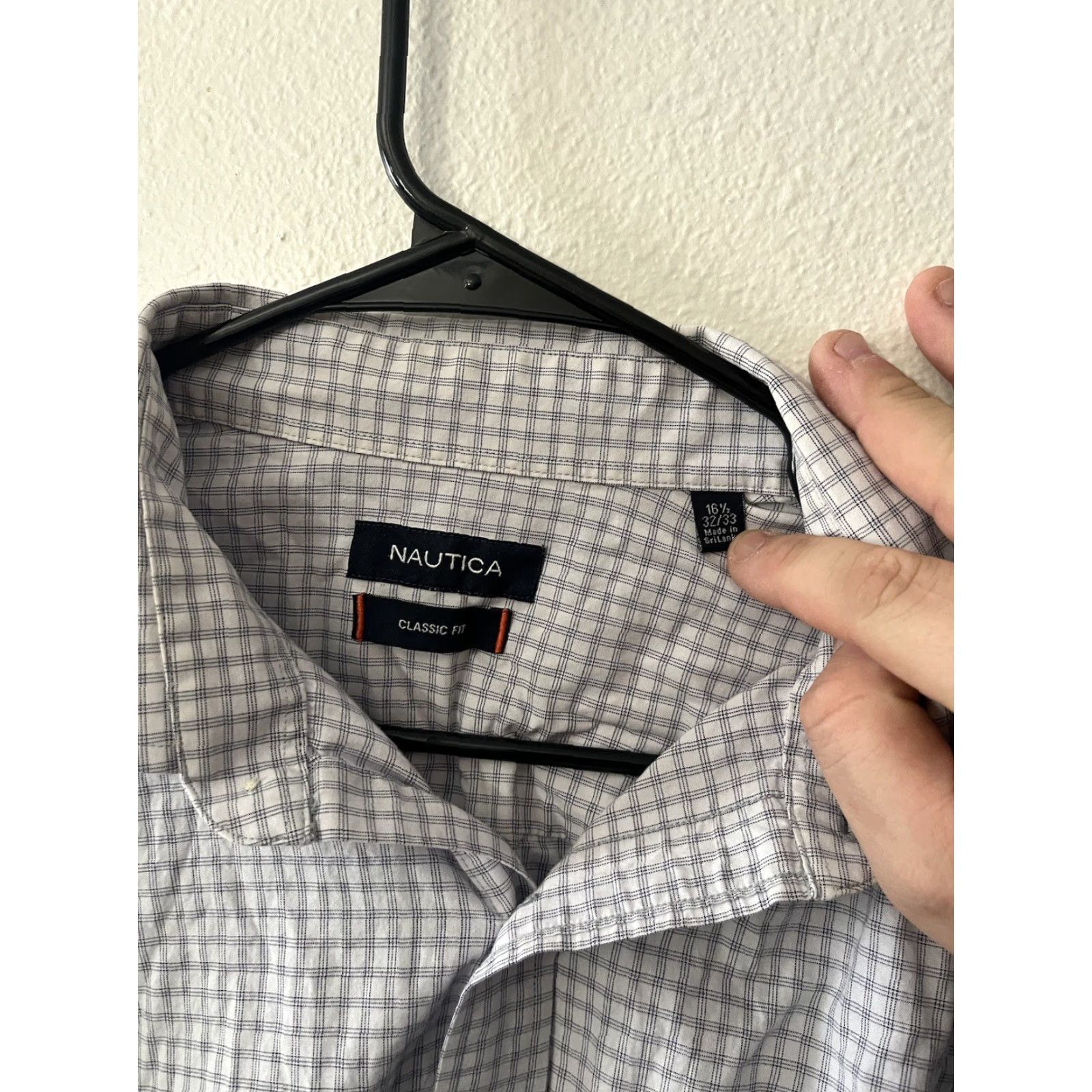Nautica Nautica Button Up Shirt 16.5 32/33 Blue Plaid Collared LS Mens Classic Fit Size US XL / EU 56 / 4 - 3 Thumbnail