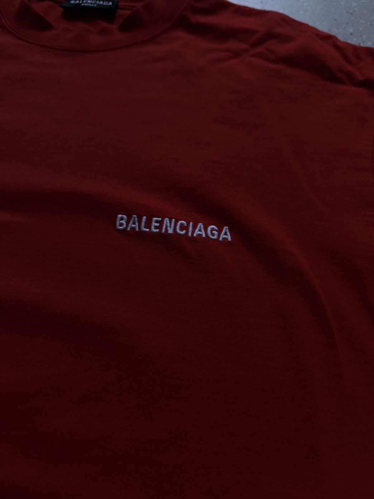 Balenciaga Balenciaga Embroidered Logo Red T-Shirt Size US M / EU 48-50 / 2 - 2 Thumbnail
