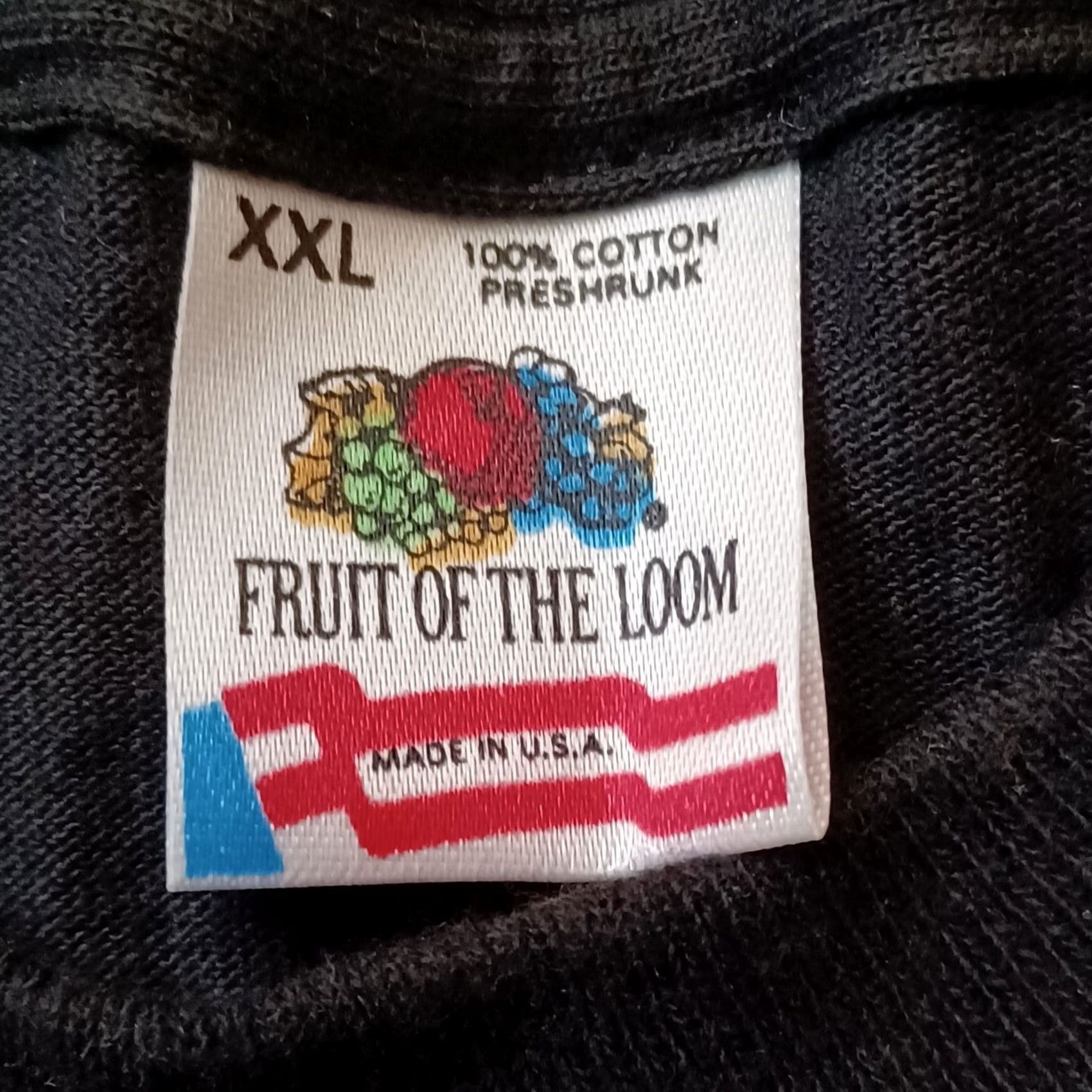 Fruit Of The Loom VINTAGE Fruit of the Loom Shirt Mens 2XL Black Graphic Print USA 90s Streetwear Short Sleeve Crew Neck Stitch USA Mens Size US XXL / EU 58 / 5 - 2 Thumbnail