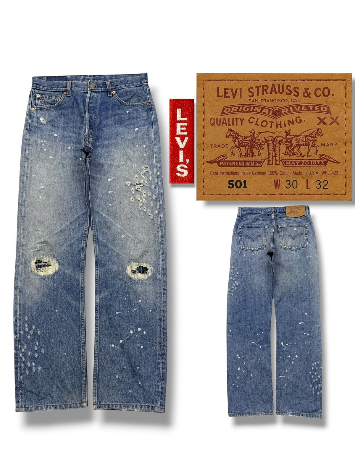 Levi's Vintage 90s Levi’s 501 USA Jeans | Regular Straight | W30 Size US 30 / EU 46 - 1 Thumbnail