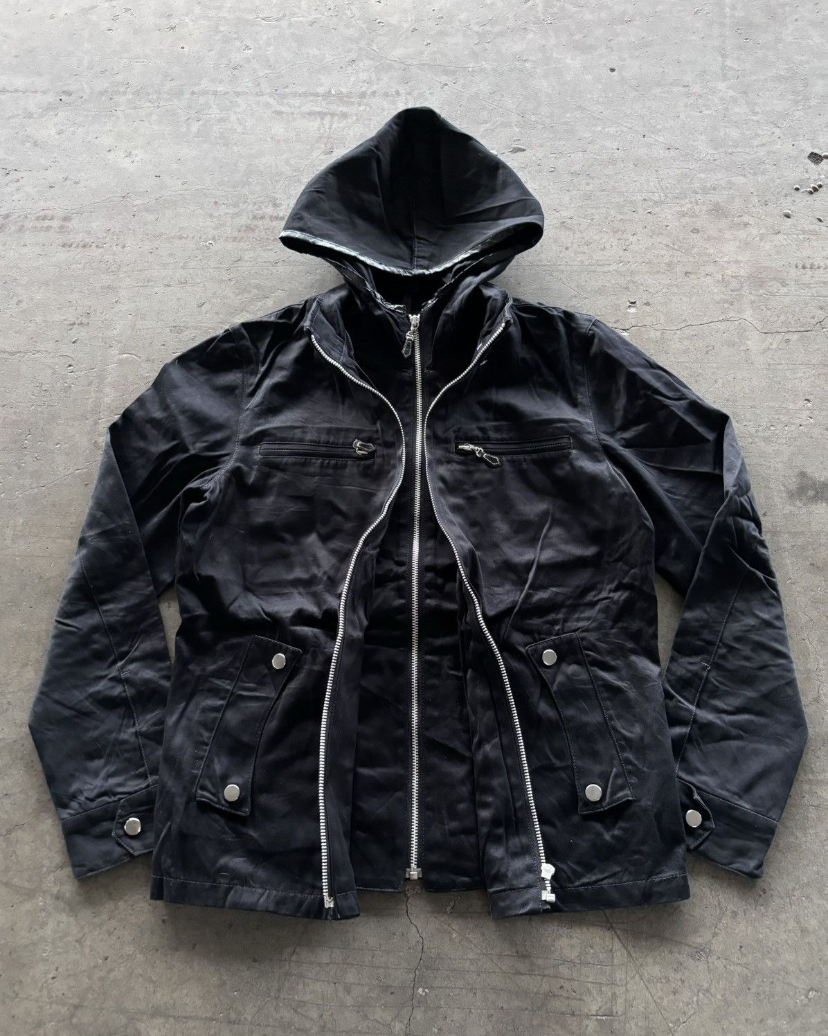 If Six Was Nine × Japanese Brand × Le Grande Bleu (L.G.B.) 2000s m.f.Editorial Multi Zip Up Canvas Black Jacket Size US L / EU 52-54 / 3 - 1 Thumbnail
