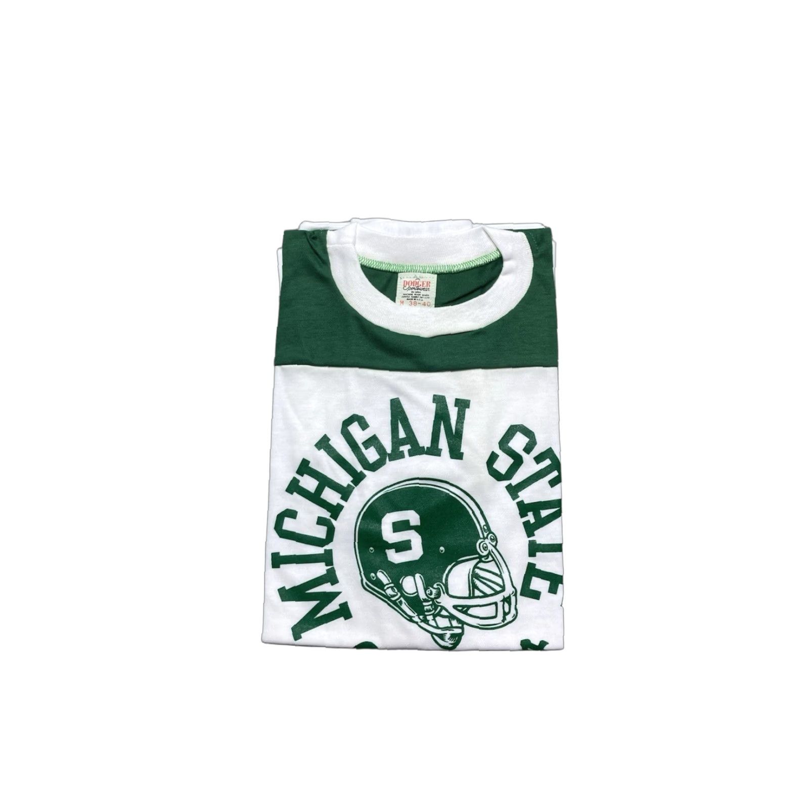 Vintage VINTAGE MSU Football Graphic T Shirt Michigan State University NOS Medium Shirt Adults Mens Size US M / EU 48-50 / 2 - 1 Thumbnail