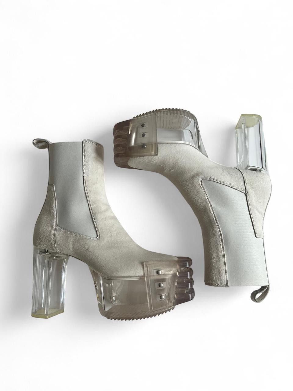 リックオウエンス SILVER PLATFORM BEATLE Rick Owens: Black Hollywood Sliver Platform Beatle Boots