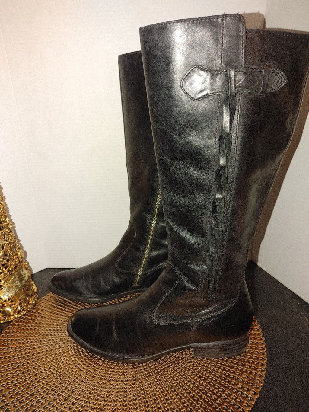 Born Born Campus Riding Leather Boots Size 9M F29103 Size US 9 / IT 39 - 1 Thumbnail