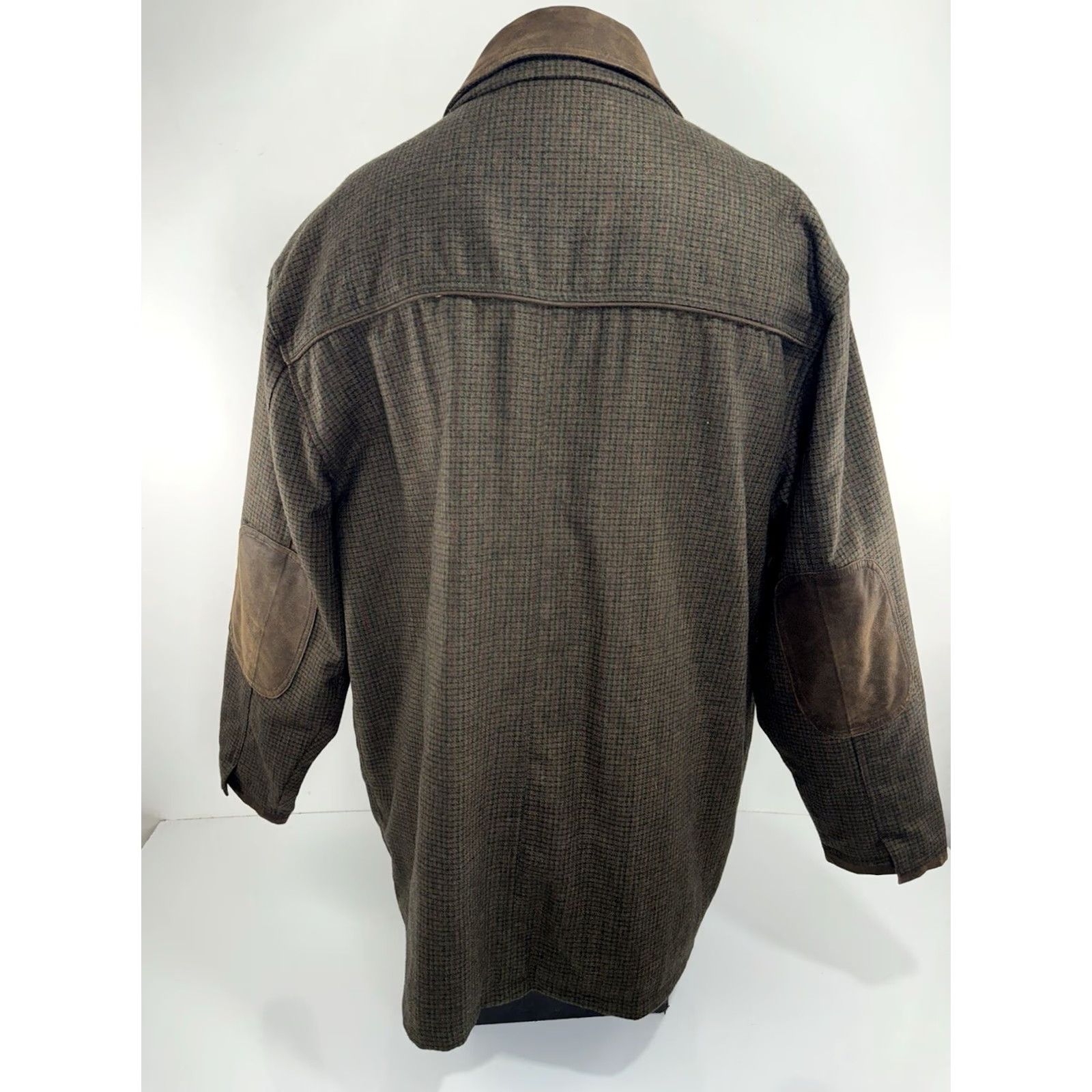 Vintage KING RANCH WOOL BLEND ELBOW PATCH JACKET Olive / Brown / Blue / Red XL MEN Wool Leather Trim Full Zip Vintage? Size US XL / EU 56 / 4 - 4 Thumbnail
