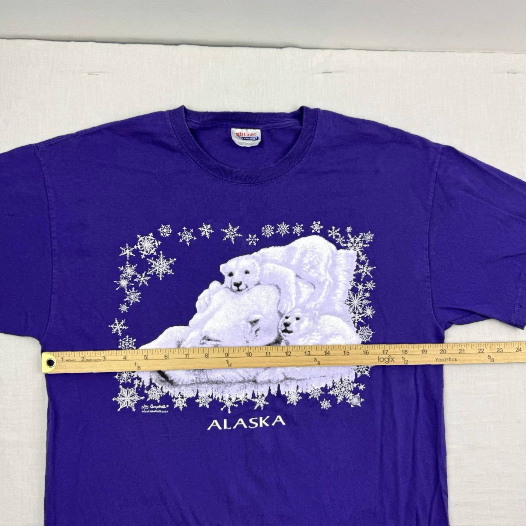 Hanes VINTAGE Hanes T-Shirt Purple 90s Nature Animals Adult Large Mens Crew Neck Short Sleeve 2402L Size US L / EU 52-54 / 3 - 7 Thumbnail