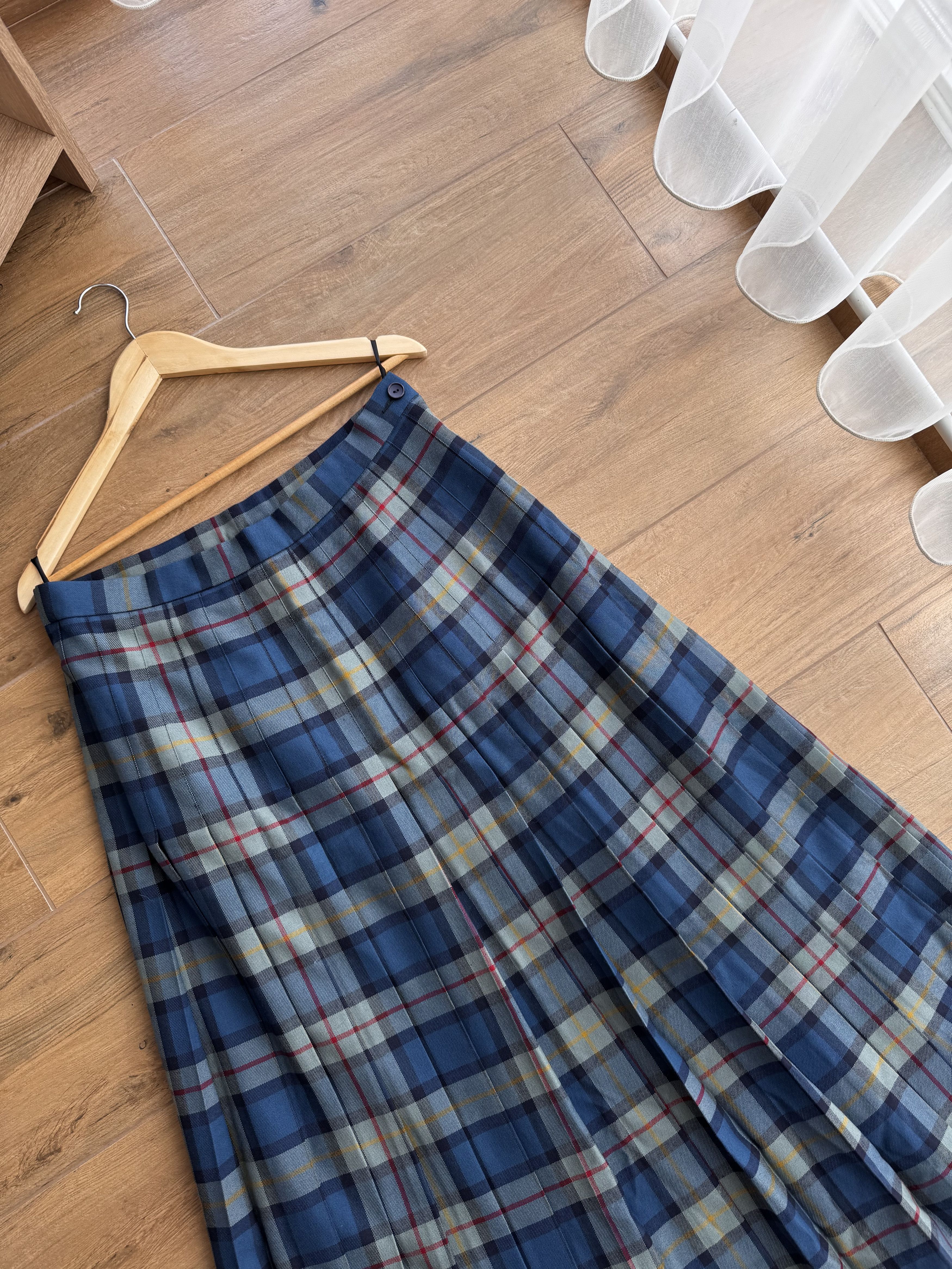 Pringle Of Scotland × Vintage Vintage Johnstons of Elgin Tartan Long Kilt Wool Skirt Size 34" / US 12 / IT 48 - 5 Thumbnail