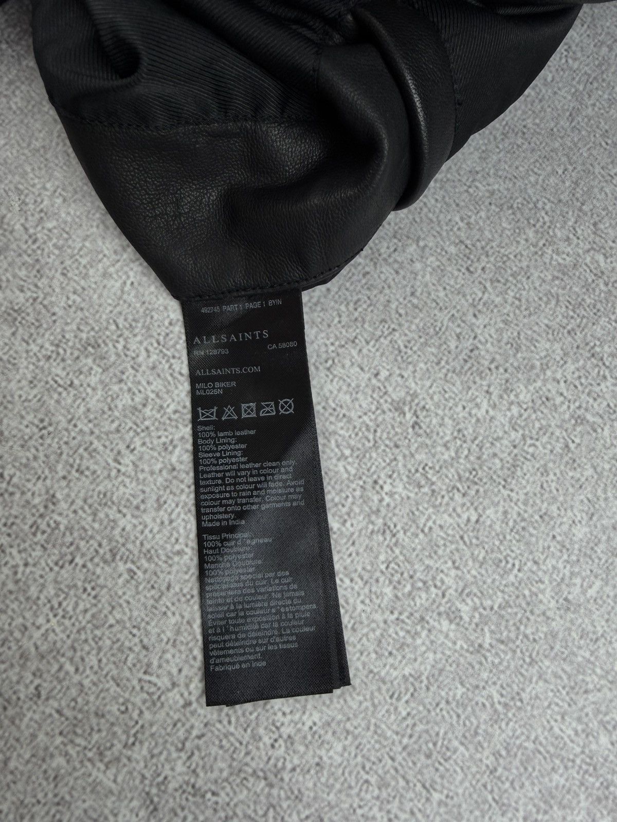 Allsaints Allsaints Men’s Milo Biker Leather Jacket Size M Size US M / EU 48-50 / 2 - 8 Thumbnail