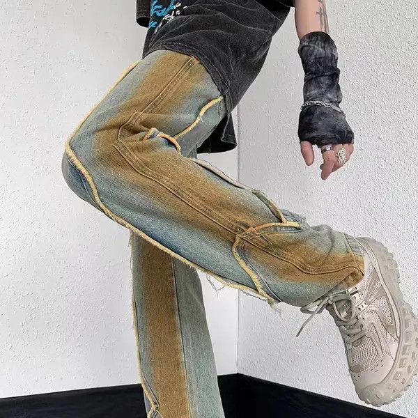 VIBE Retro high street loose washed distressed straight jeans Size US 34 / EU 50 - 3 Thumbnail