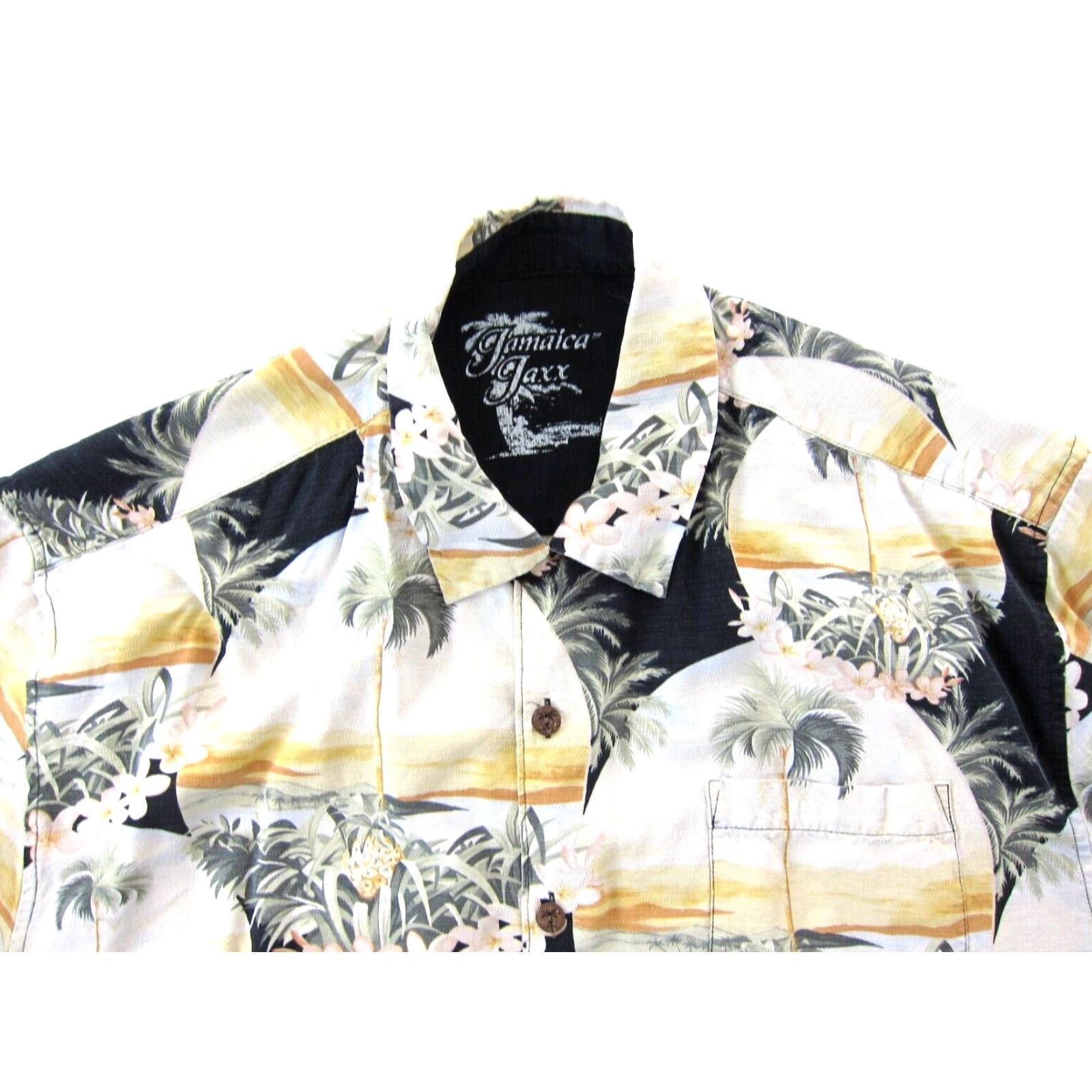 Vintage Vtg Jamaica Jaxx Silk Yellow Black Floral Hawaii Button Short Sleeve Shirt XXL Size US XXL / EU 58 / 5 - 3 Thumbnail
