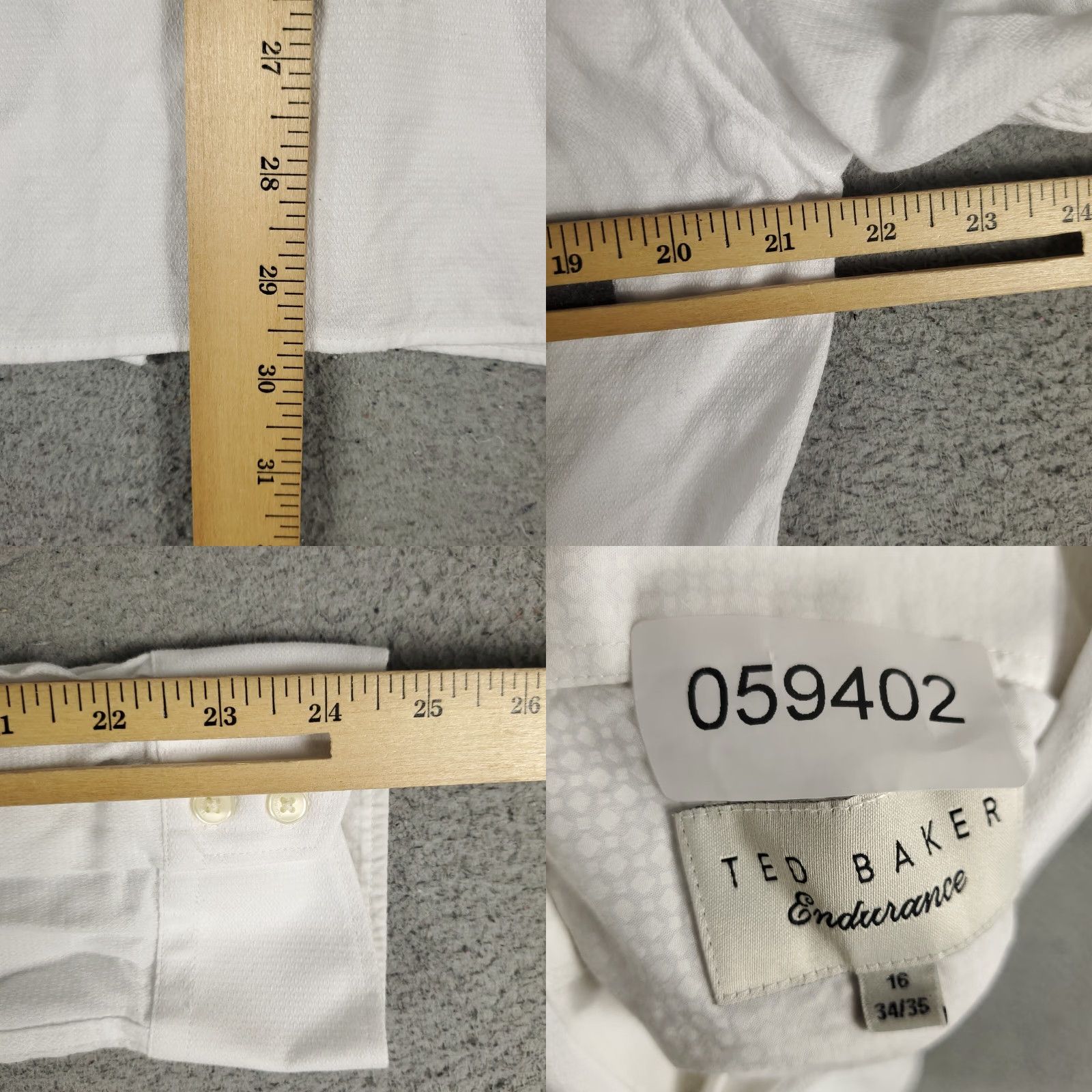 Ted Baker VINTAGE Ted Baker London Dress Shirt Mens Size 16 Long Sleeve White Business Formal Casual Wedding Size 42R - 8 Thumbnail