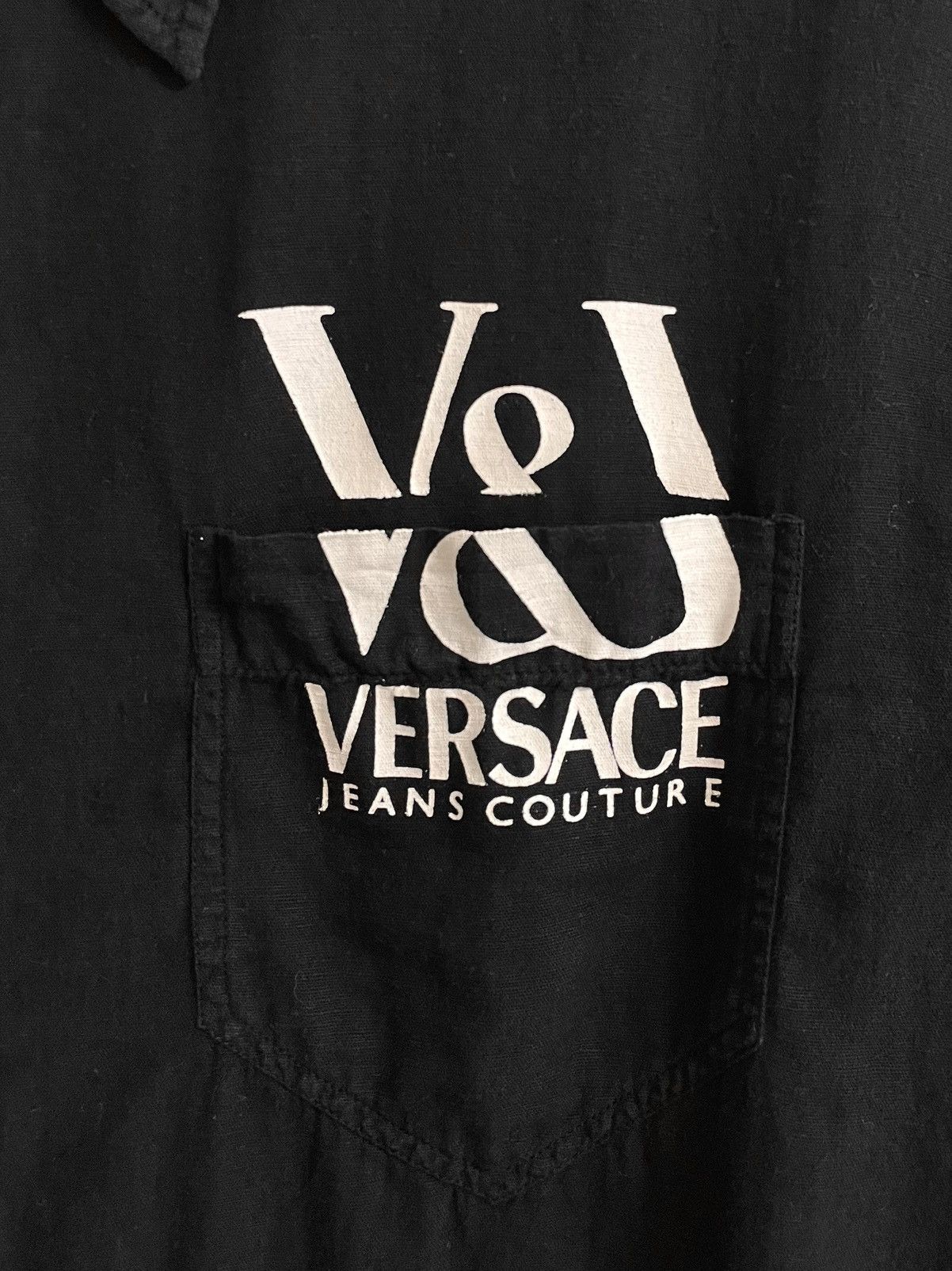 Versace Jeans Couture Vintage Versace Jeans Couture Big Logo Pocket Linen Shirt Size US M / EU 48-50 / 2 - 4 Thumbnail