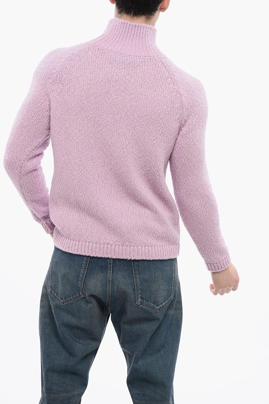 Dior × ERL og1mm0326 Lurex-Embroidered Turtleneck Pullover in Pink Size US M / EU 48-50 / 2 - 2 Thumbnail