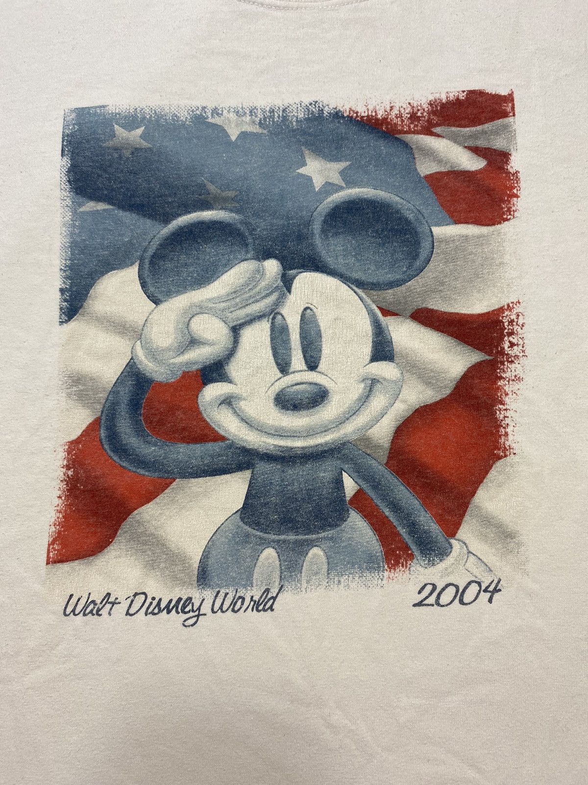 Disney × Vintage Mickey white tee USA y2k 2004 miki vintage streetwear flag Size US XXL / EU 58 / 5 - 2 Thumbnail