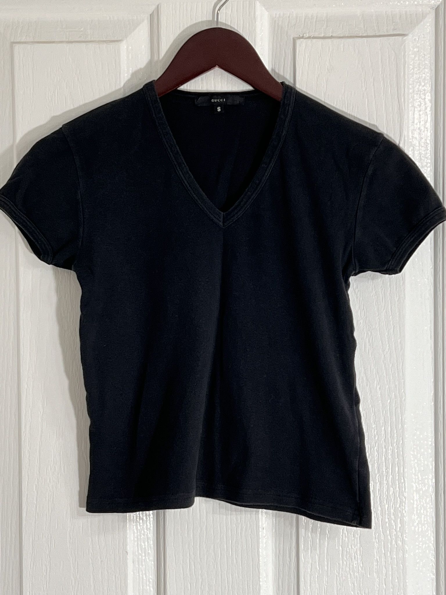 Gucci GUCCI ZAMASPORT V-Neck Shirt Short Sleeve Top Black Small Size S / US 4 / IT 40 - 1 Thumbnail