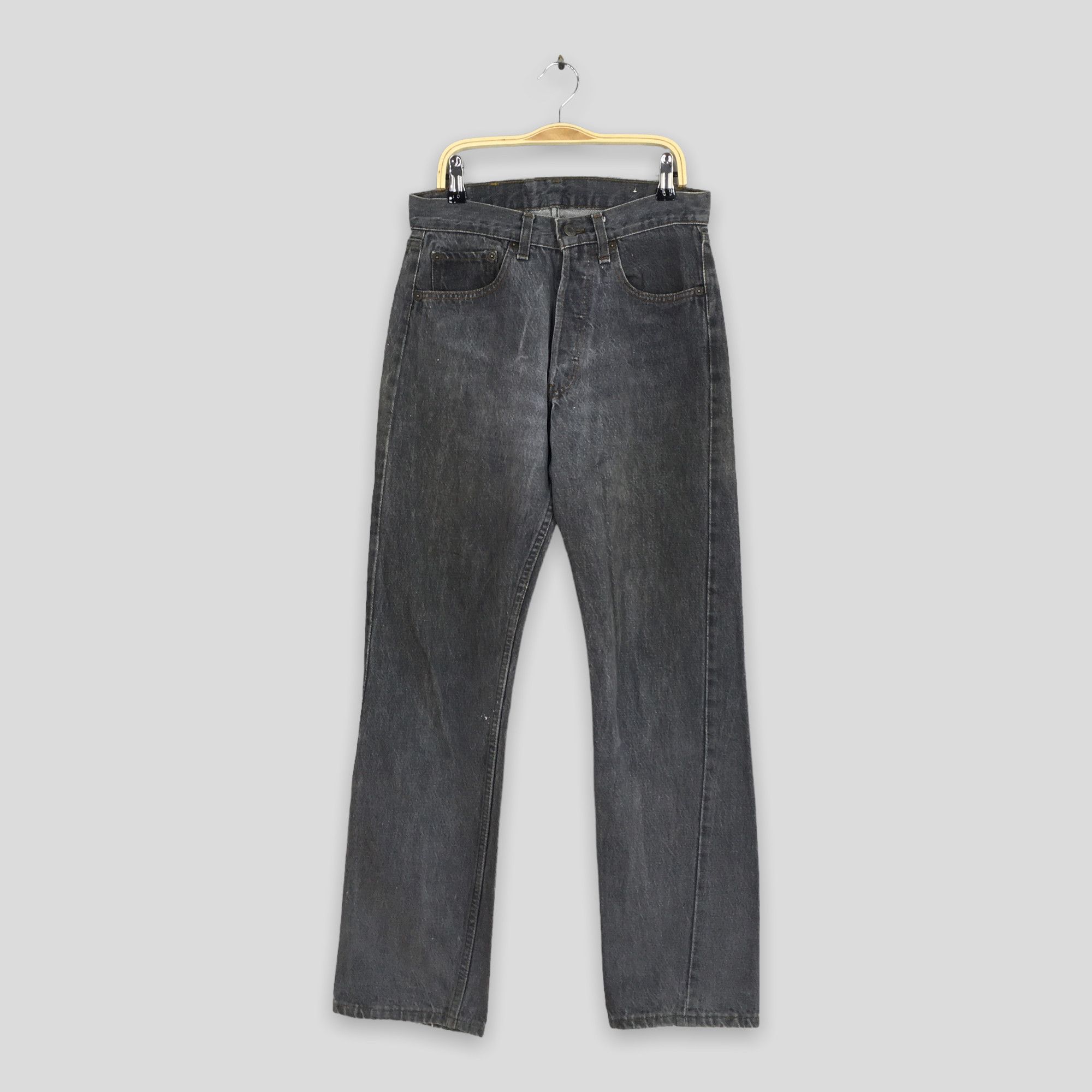 image of Size 27X29.5 Vintage 90's Levi's 501 Levis Straight Cut Jeans in Black, Men's