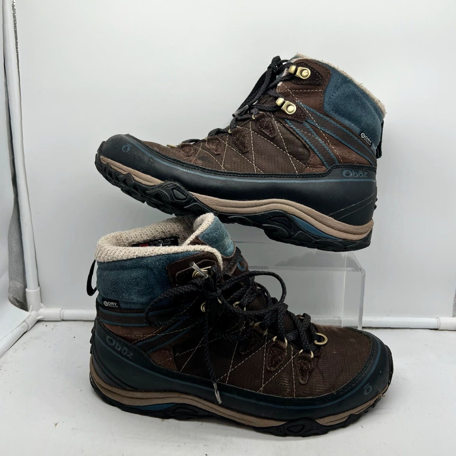 Oboz VINTAGE Oboz Boots Womens 9.5 Juniper Mid Waterproof Hiking Brown Hunter Trail Camp Hike Size US 10 / IT 40 - 2 Thumbnail