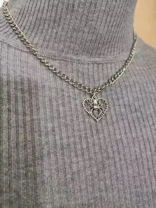 Jewelry × Vintage Spider Heart Punk Necklace Chain Choker Size ONE SIZE - 3 Thumbnail
