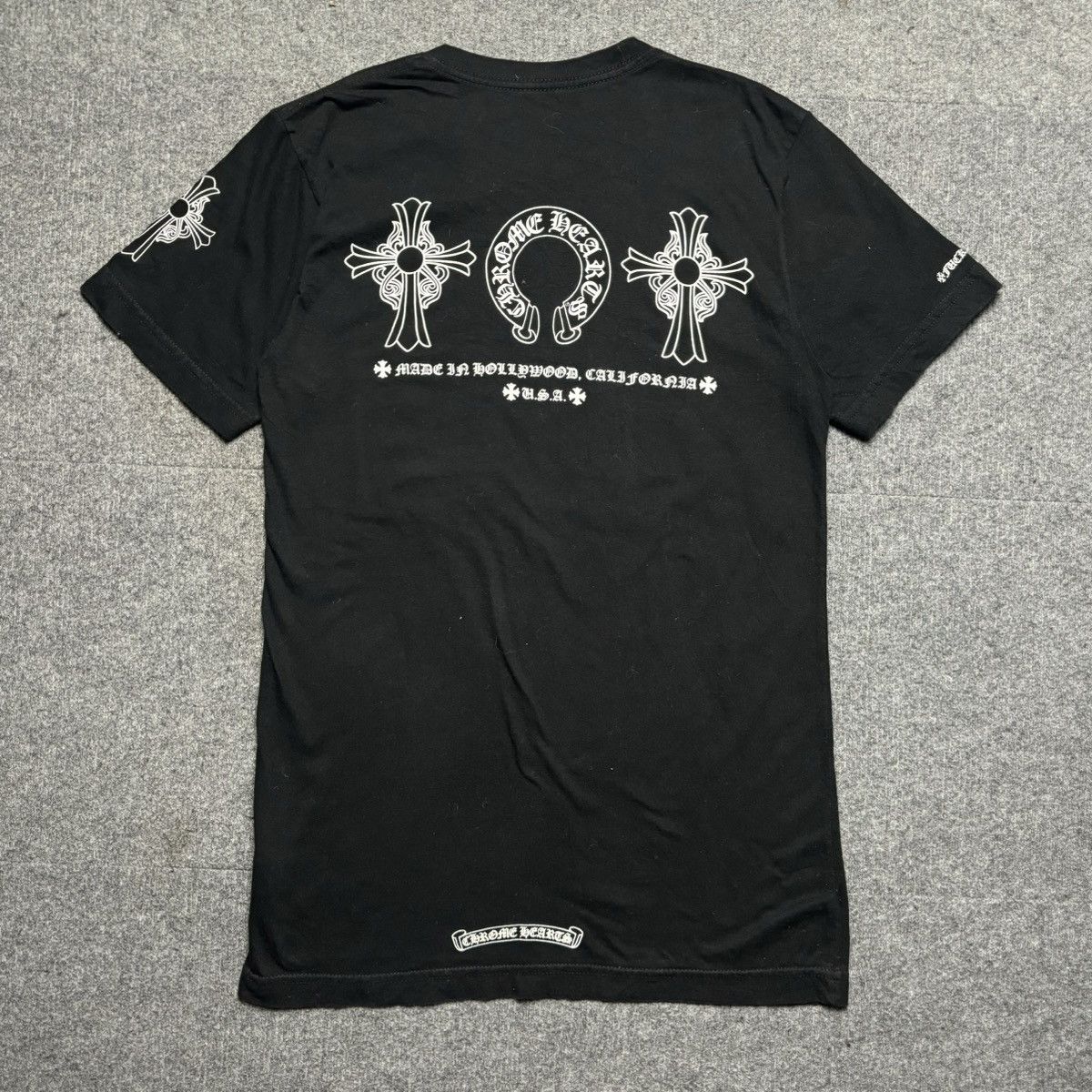 image of Chrome Hearts - Cross Horseshoe Cross Tee in Black, Men's (Size Small)