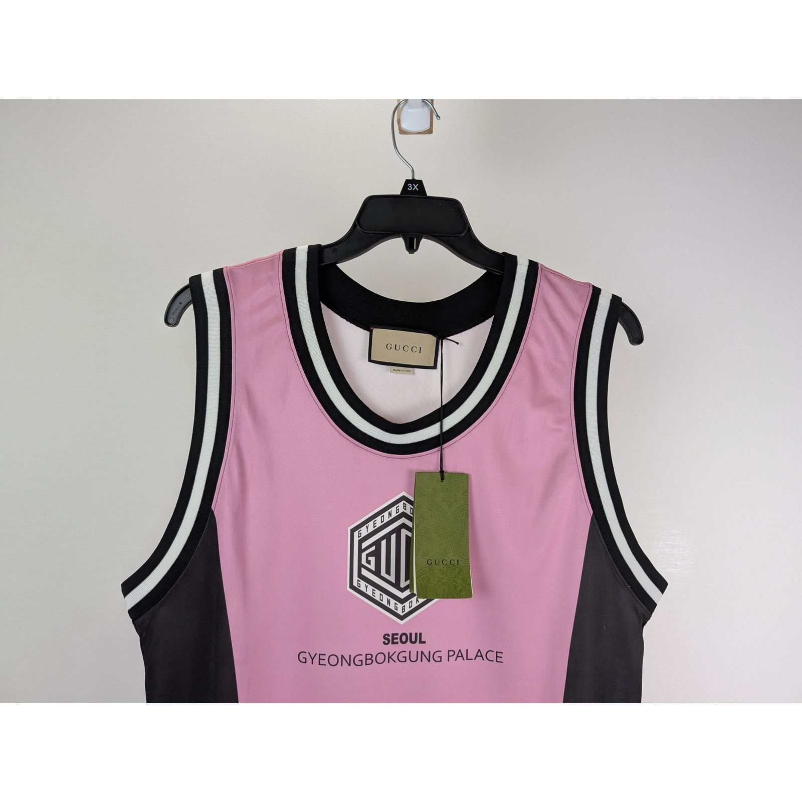 Gucci o1rshd1 Logo-print Jersey Tank Top in Pink/Black Size US S / EU 44-46 / 1 - 2 Thumbnail