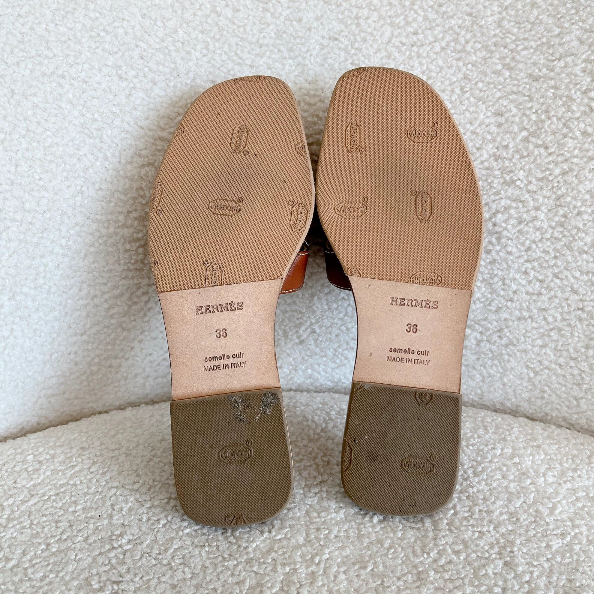 Hermes Hermes Oran Brown H Slipper 36 Size US 5 / IT 35 - 6 Thumbnail