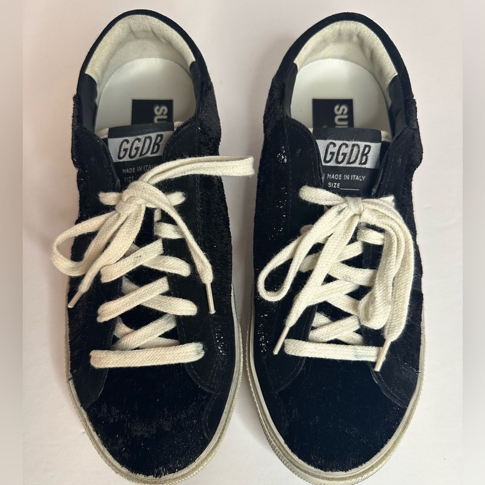 Golden Goose authentic Super Star Sneakers EU 38 US 8 black suede star Size US 8 / IT 38 - 4 Thumbnail
