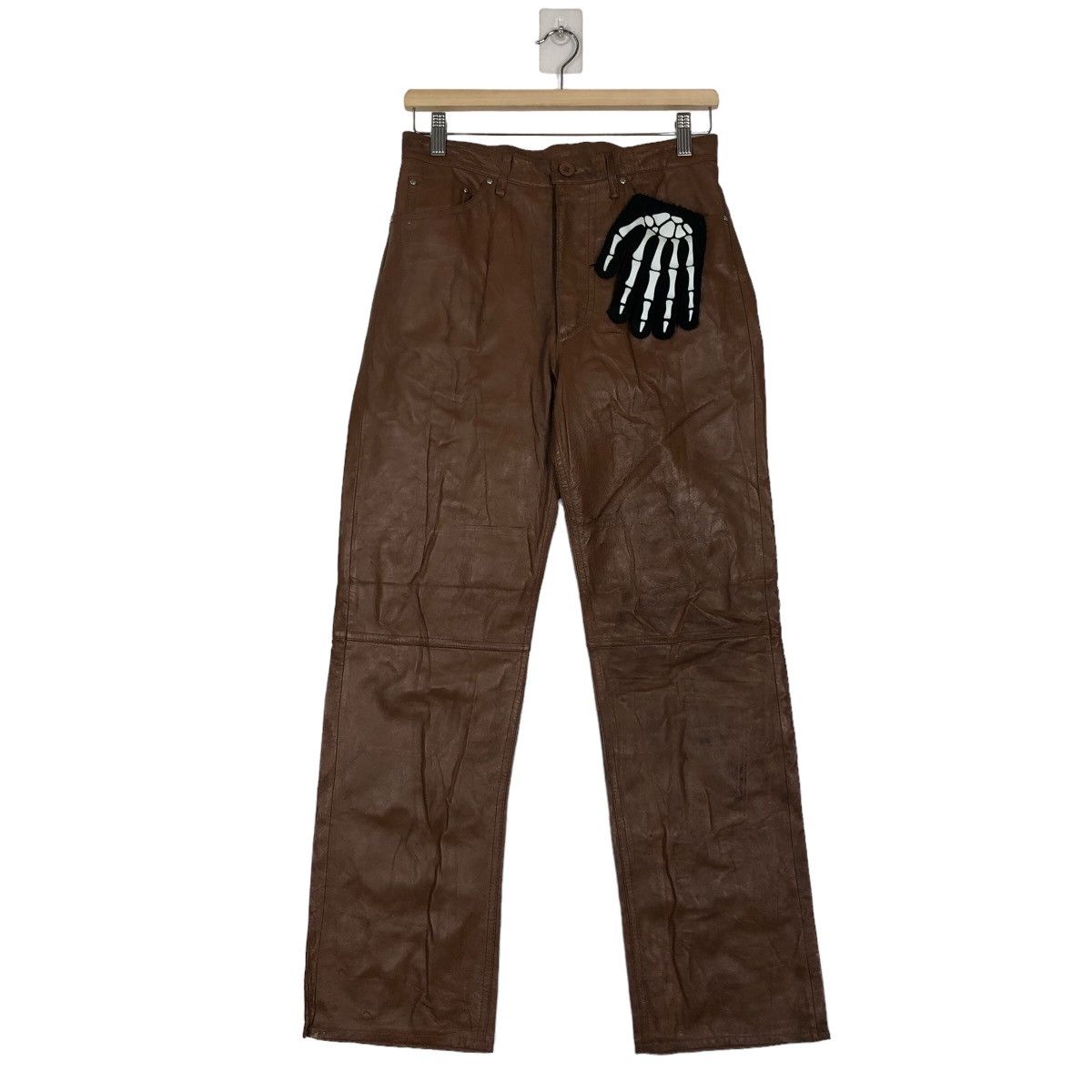 Issey Miyake 🔥Rare 90’s Soft Genuine Leather Pants Bonskip Issey Miyake Size US 28 / EU 44 - 2 Thumbnail