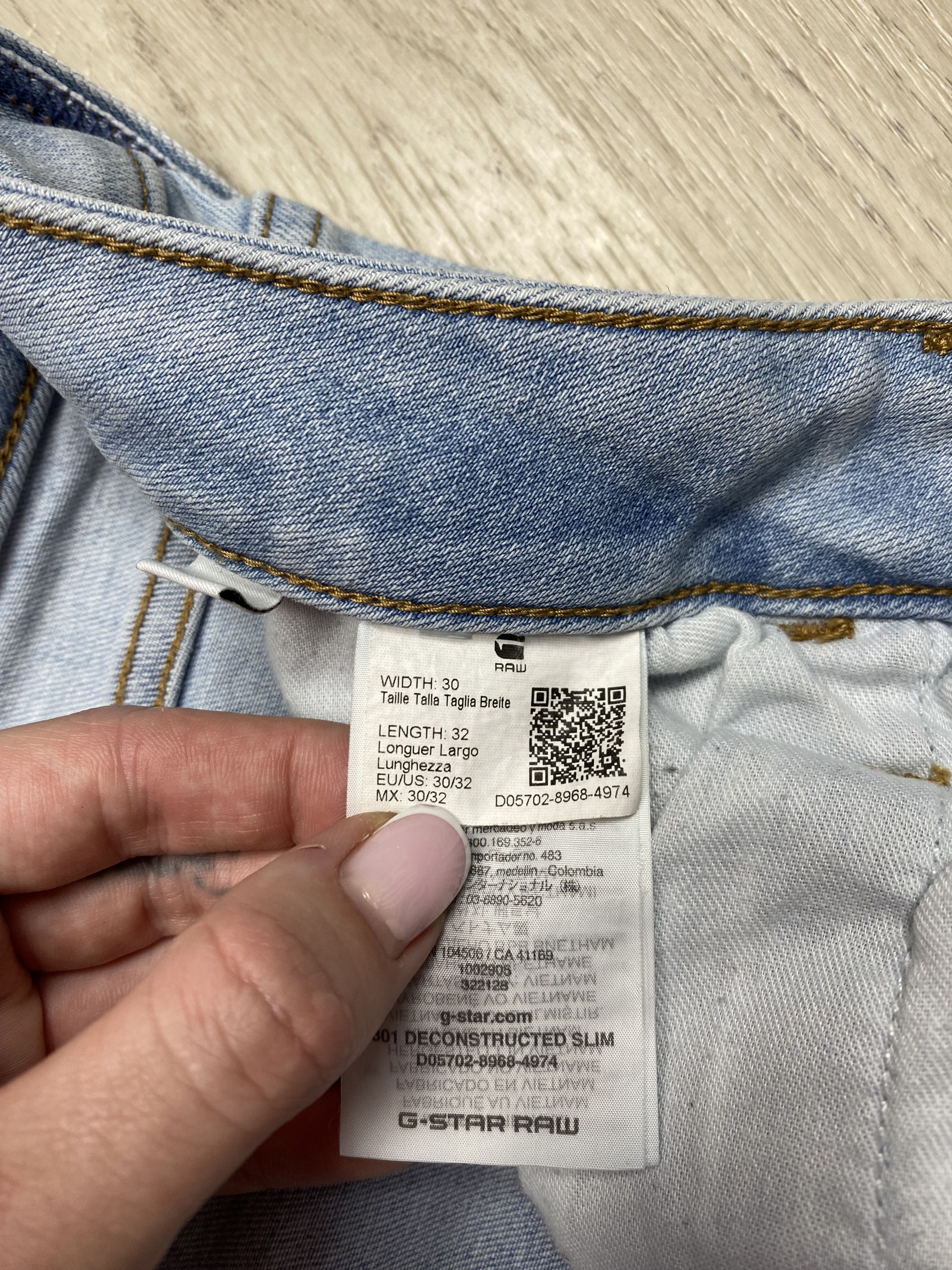 G-Star G Star Raw 3301 Mens Deconstructed Slim Denim Pants Jeans Size US 30 / EU 46 - 6 Thumbnail