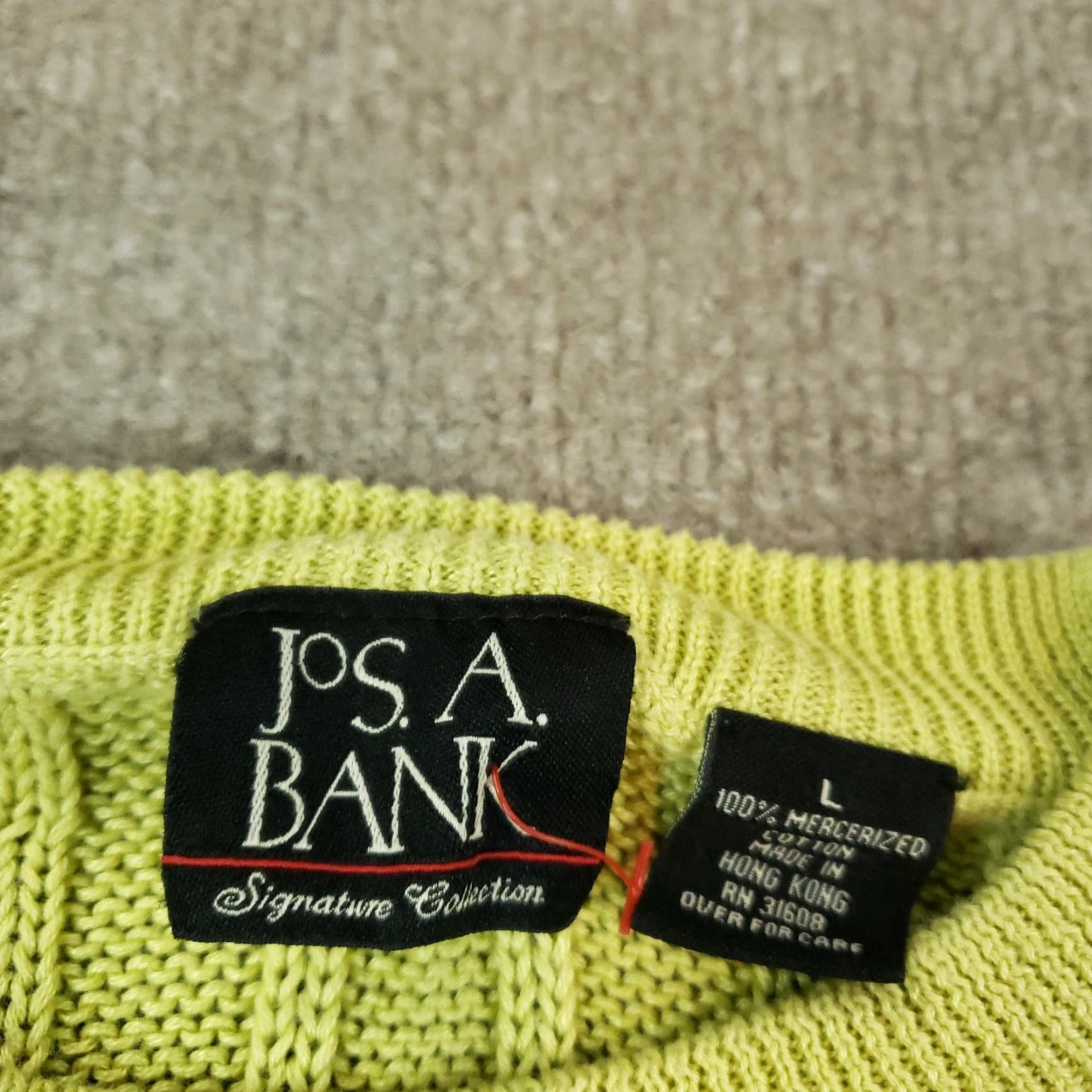 Jos. A. Bank Jos A Bank Men Green Crew Neck Sweater Large Pullover Classic Cotton Size US L / EU 52-54 / 3 - 5 Thumbnail