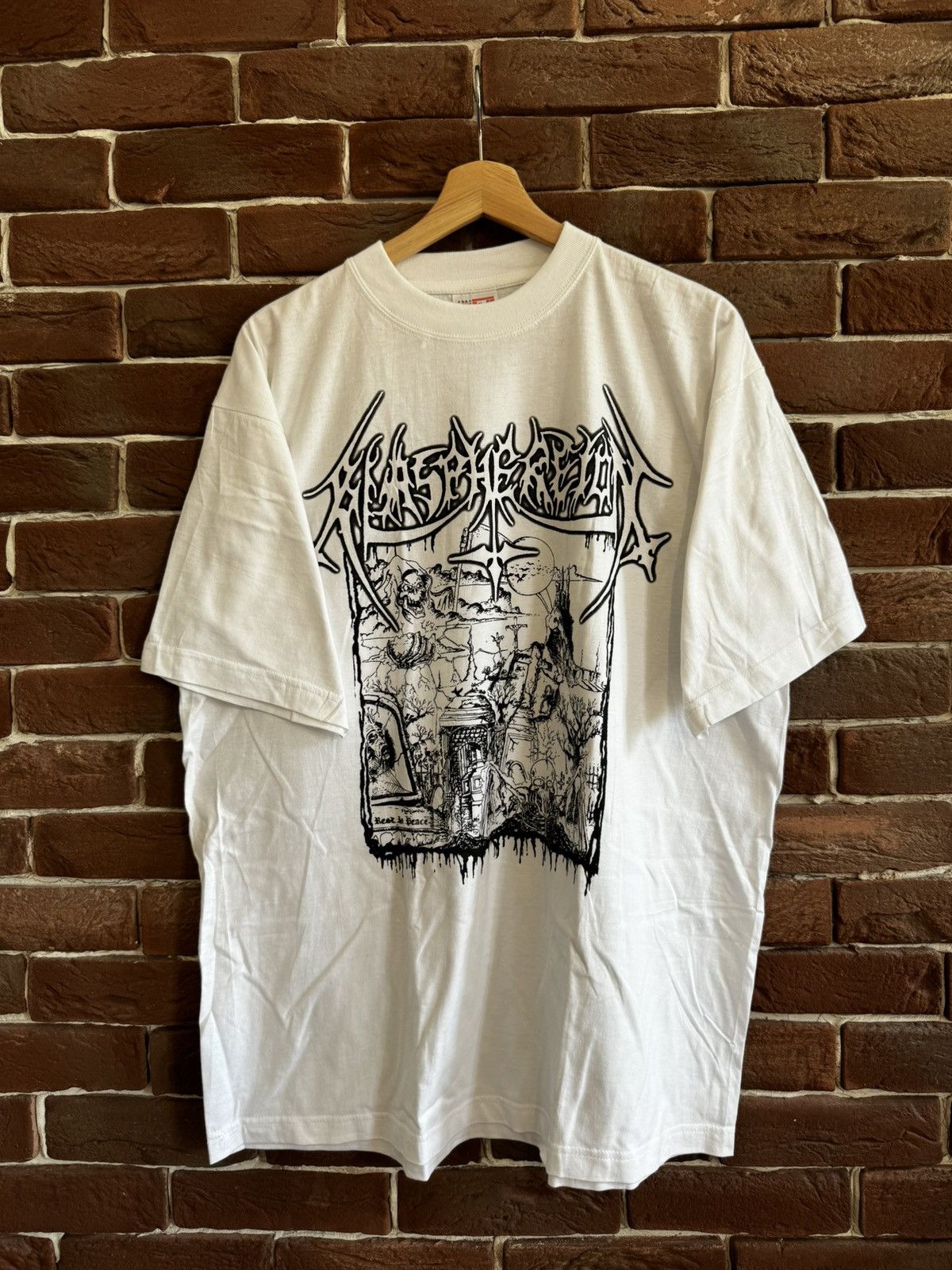 Band Tees Rare Vintage 90s Blasphereion Death Metal Band Tee Tour XXL Size US XXL / EU 58 / 5 - 1 Thumbnail