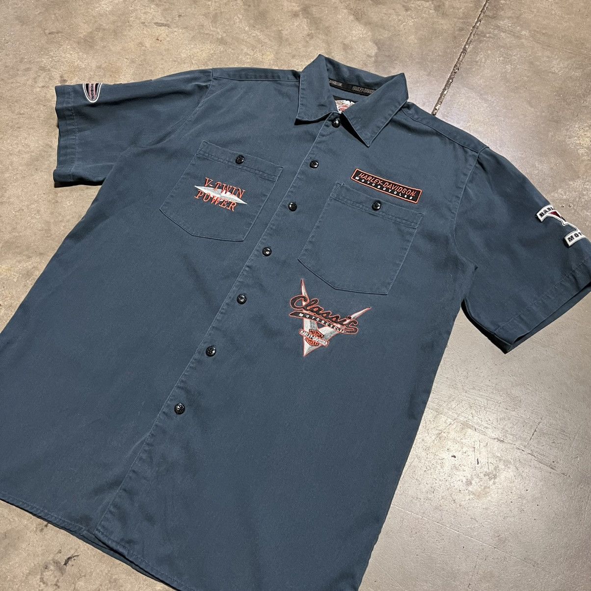 Harley Davidson Vintage Harley Davidson Mechanic Garage Shirt Button Up Y2K Size US M / EU 48-50 / 2 - 2 Thumbnail