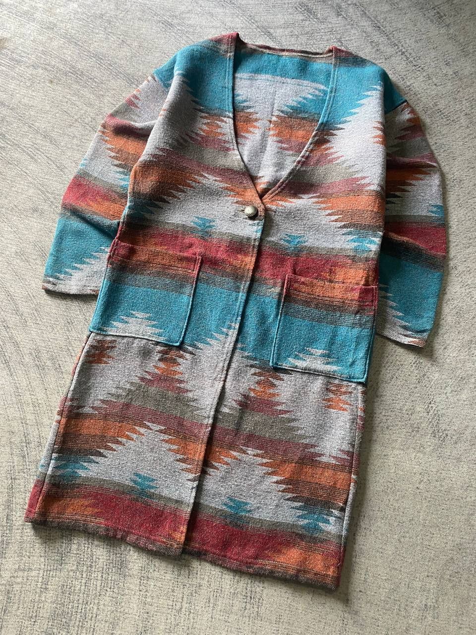 Native Native Navajo Aztec Pattern Long Cardigan Size M / US 6-8 / IT 42-44 - 2 Thumbnail