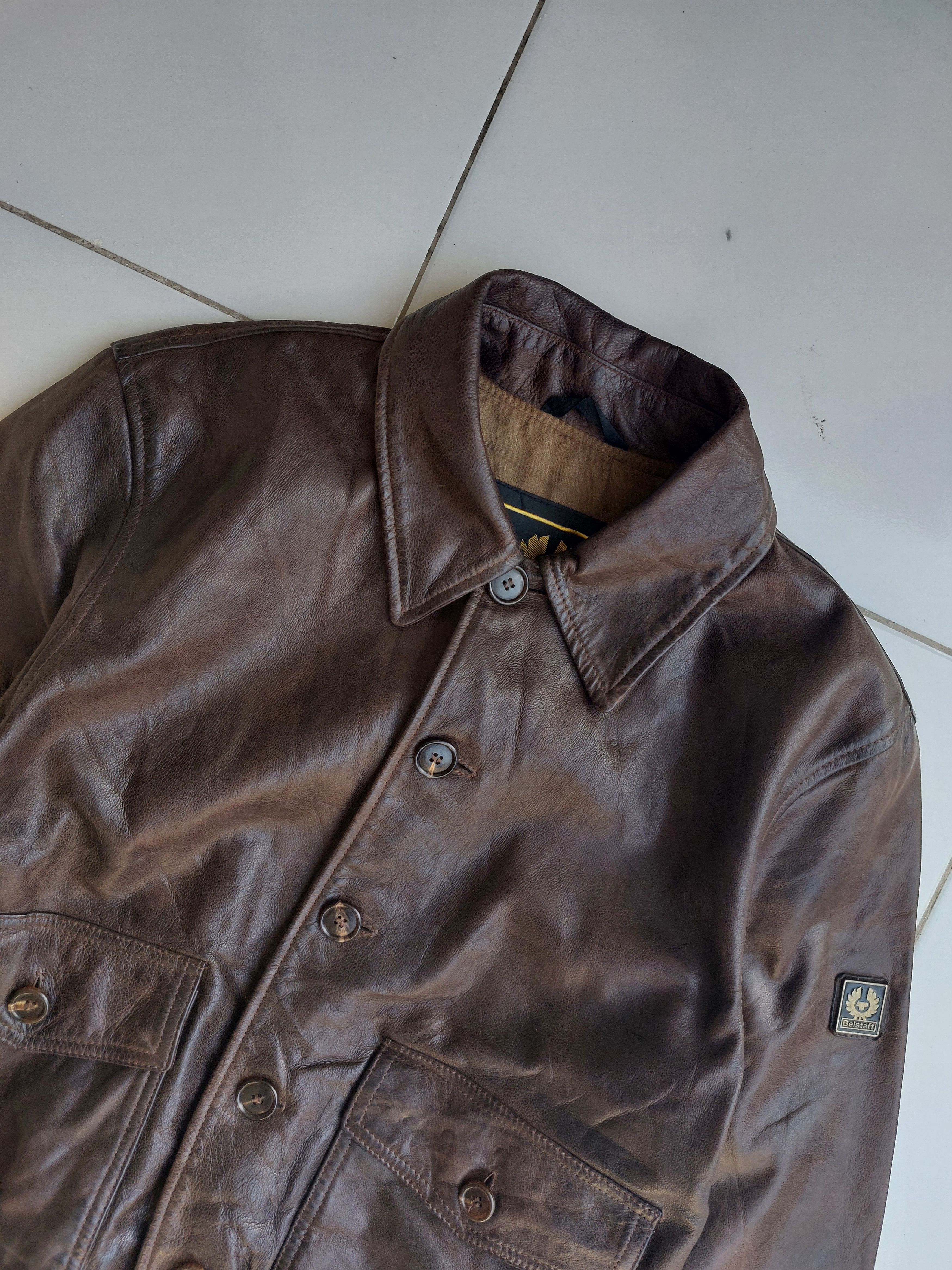 Belstaff Rare Belstaff Gold Aviator Leather Jacket Vintage Size US M / EU 48-50 / 2 - 2 Thumbnail