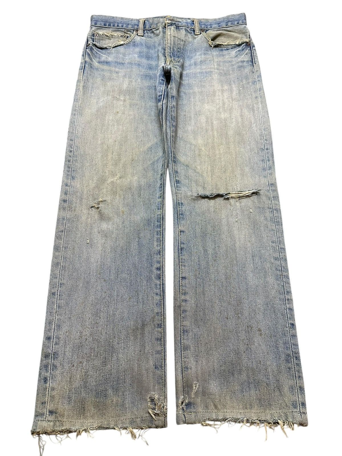 Japanese Brand Vintage Japanese Uniqlo Mud Wash Distress Style Jeans Size US 32 / EU 48 - 1 Thumbnail