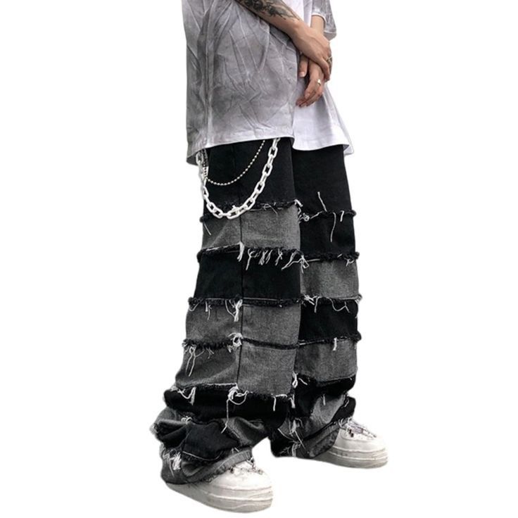 Hysteric Glamour NOVESSEL/Nobesel Borderline Distressed Wide Denim Pants Size US 32 / EU 48 - 1 Thumbnail