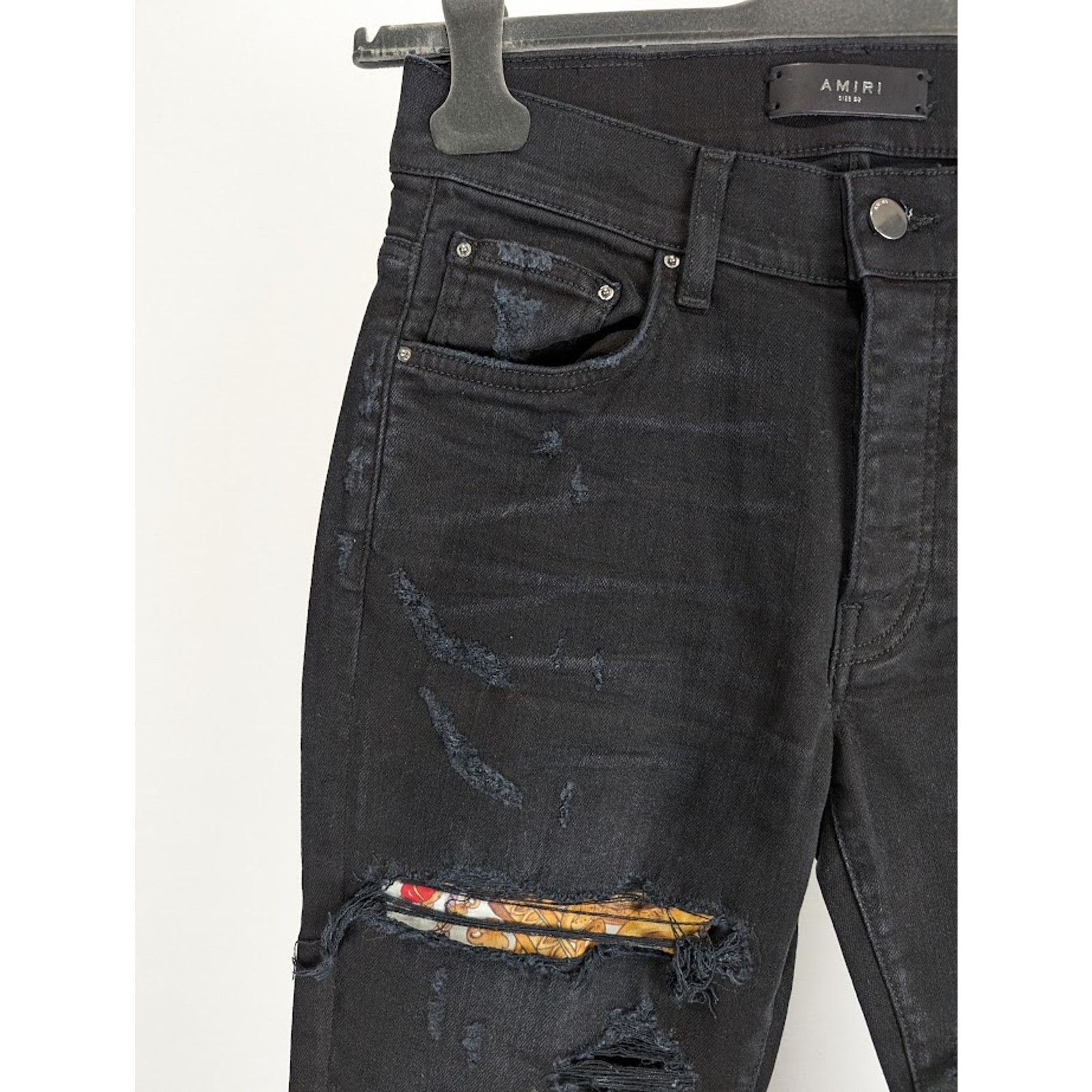 Amiri o1rshd1 Scarves Art Patch Jeans in Antique Black Size US 33 - 8 Thumbnail