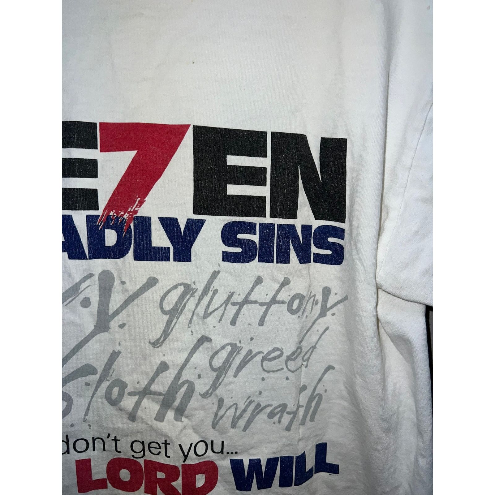 Vintage The Seven Deadly Sins Shirt Jesus The Lord Will Bible Shirt Size US S / EU 44-46 / 1 - 8 Thumbnail