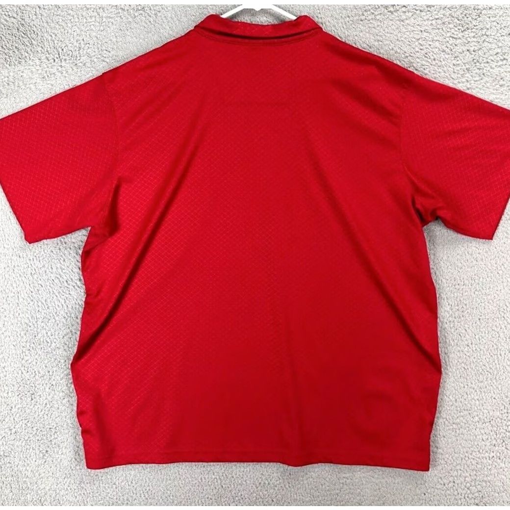 NBA Antigua Chicago Bulls NBA Team Polo Shirt Mens 2XL Red Short Sleeve Solid Athletic Knit Polyester Sports Rugby Polo Shirt Size US XXL / EU 58 / 5 - 2 Thumbnail