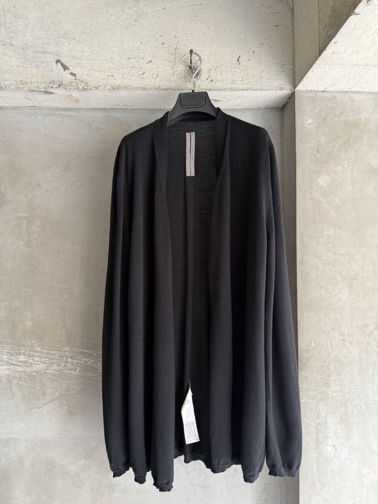 Rick Owens 17FW GLITTER Black Collaless Longsleeve Cardigan