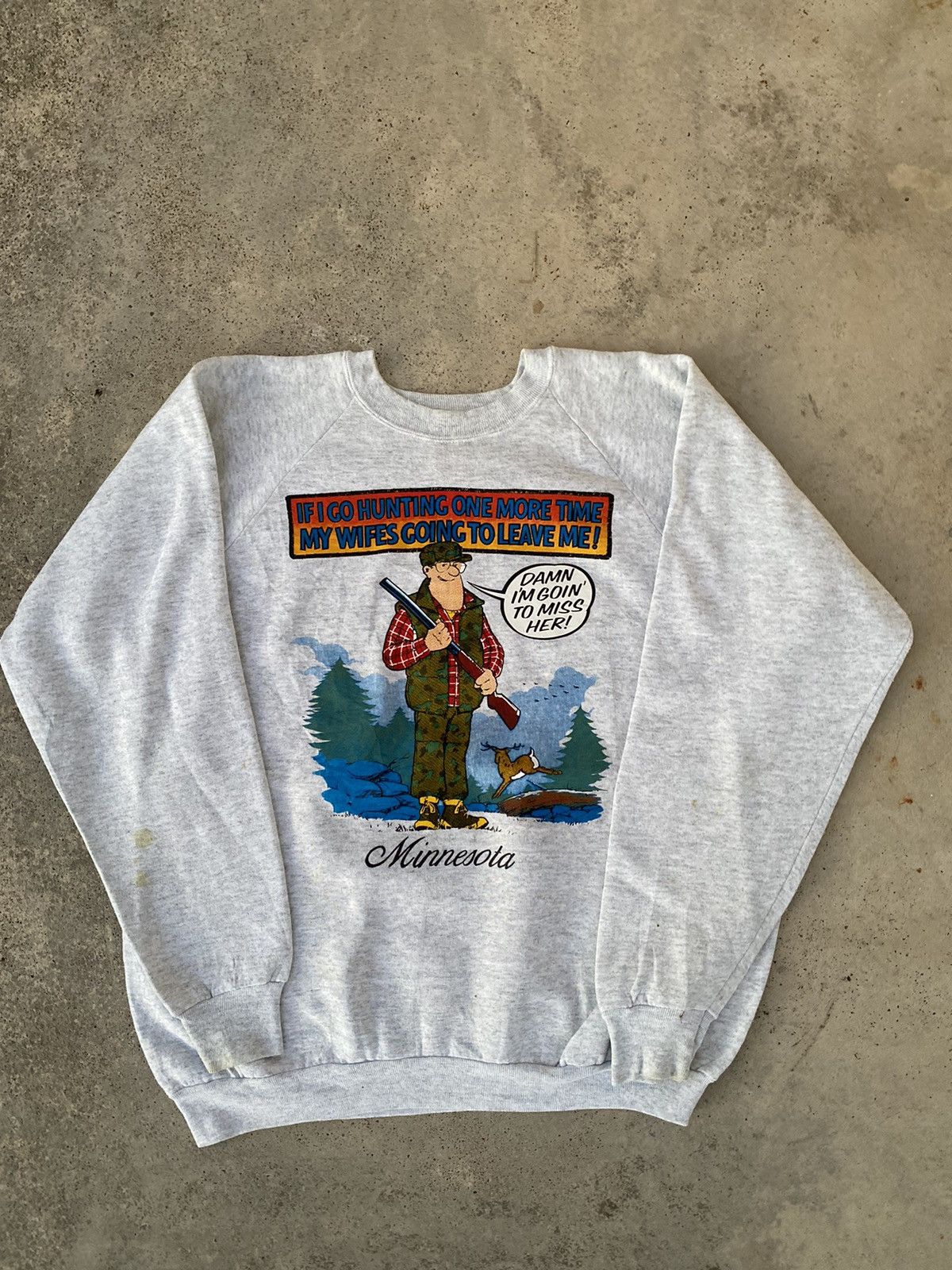 Vintage Vintage 90s Wording Double Meaning Sweatshirt Size US XL / EU 56 / 4 - 1 Thumbnail