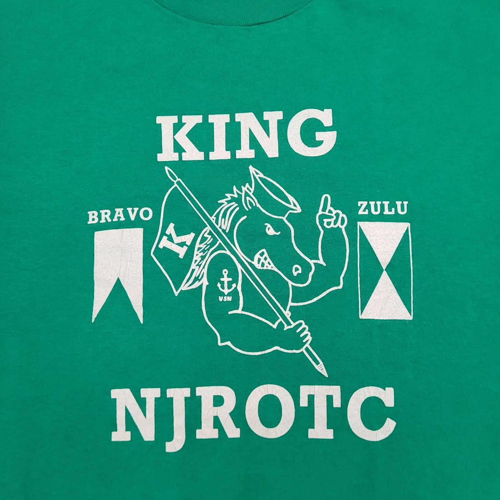 Hanes Vintage 80s New-Jersey ROTC Shirt M/L 20x26 Green Size US L / EU 52-54 / 3 - 8 Thumbnail